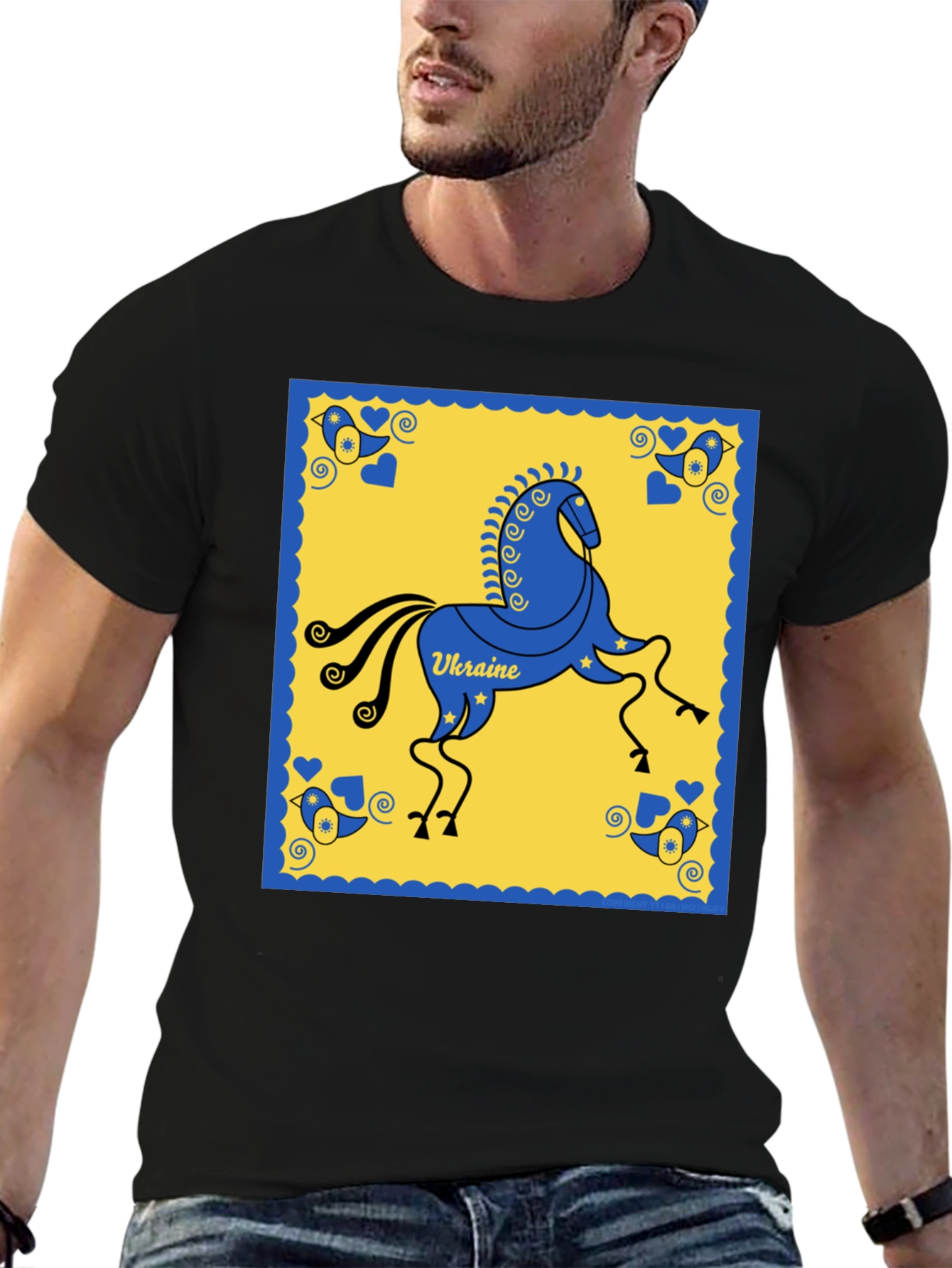 Ukraine Horse T-Shirt - Folk Art Inspired