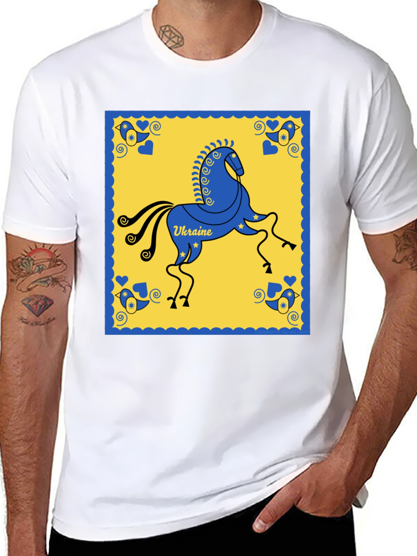 Ukraine Horse T-Shirt - Folk Art Inspired