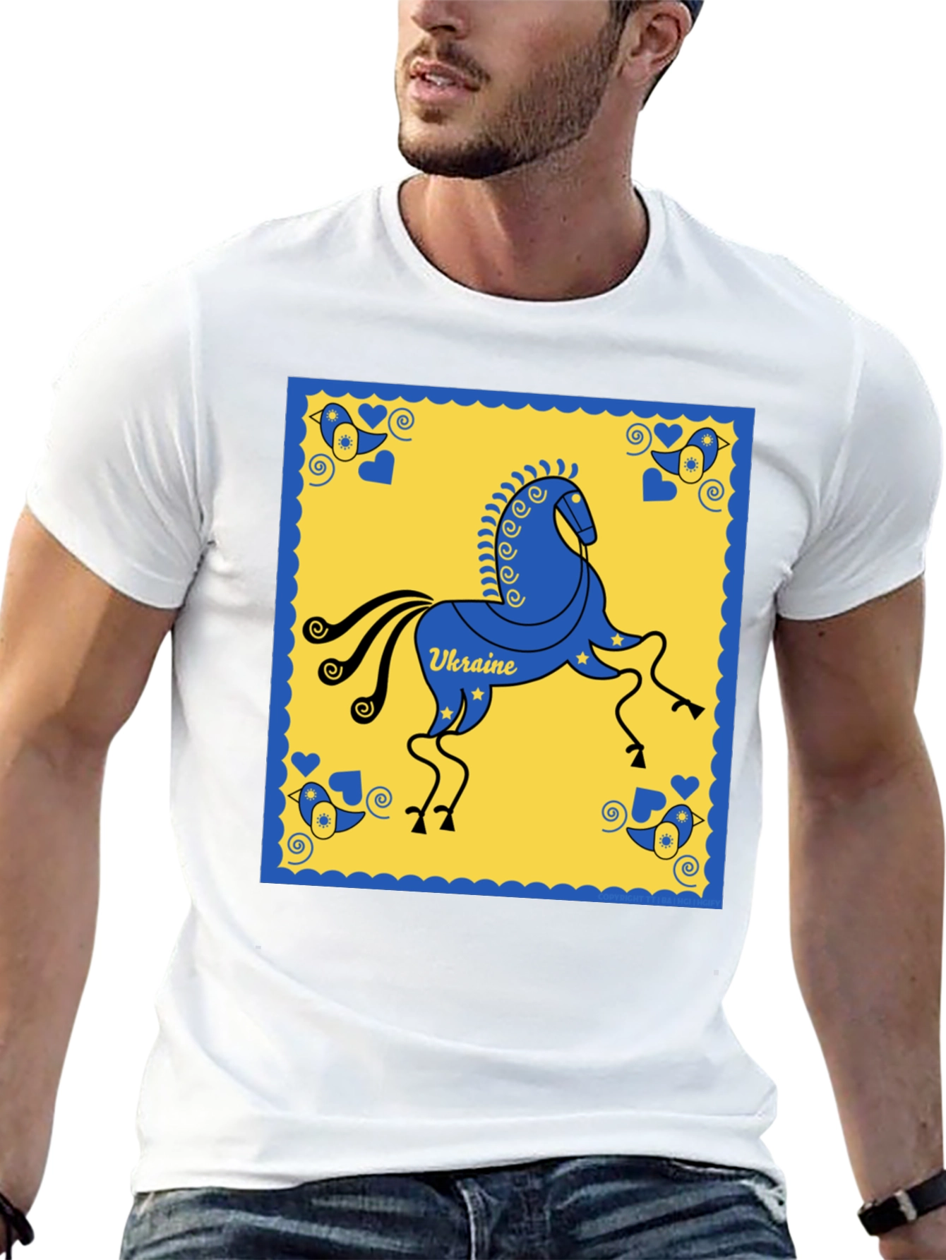 Ukraine Horse T-Shirt - Folk Art Inspired