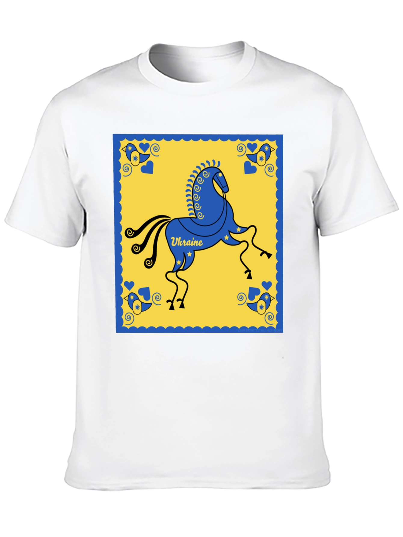 Ukraine Horse T-Shirt - Folk Art Inspired