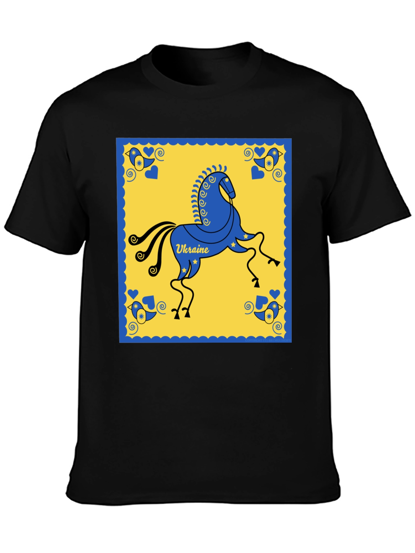 Ukraine Horse T-Shirt - Folk Art Inspired