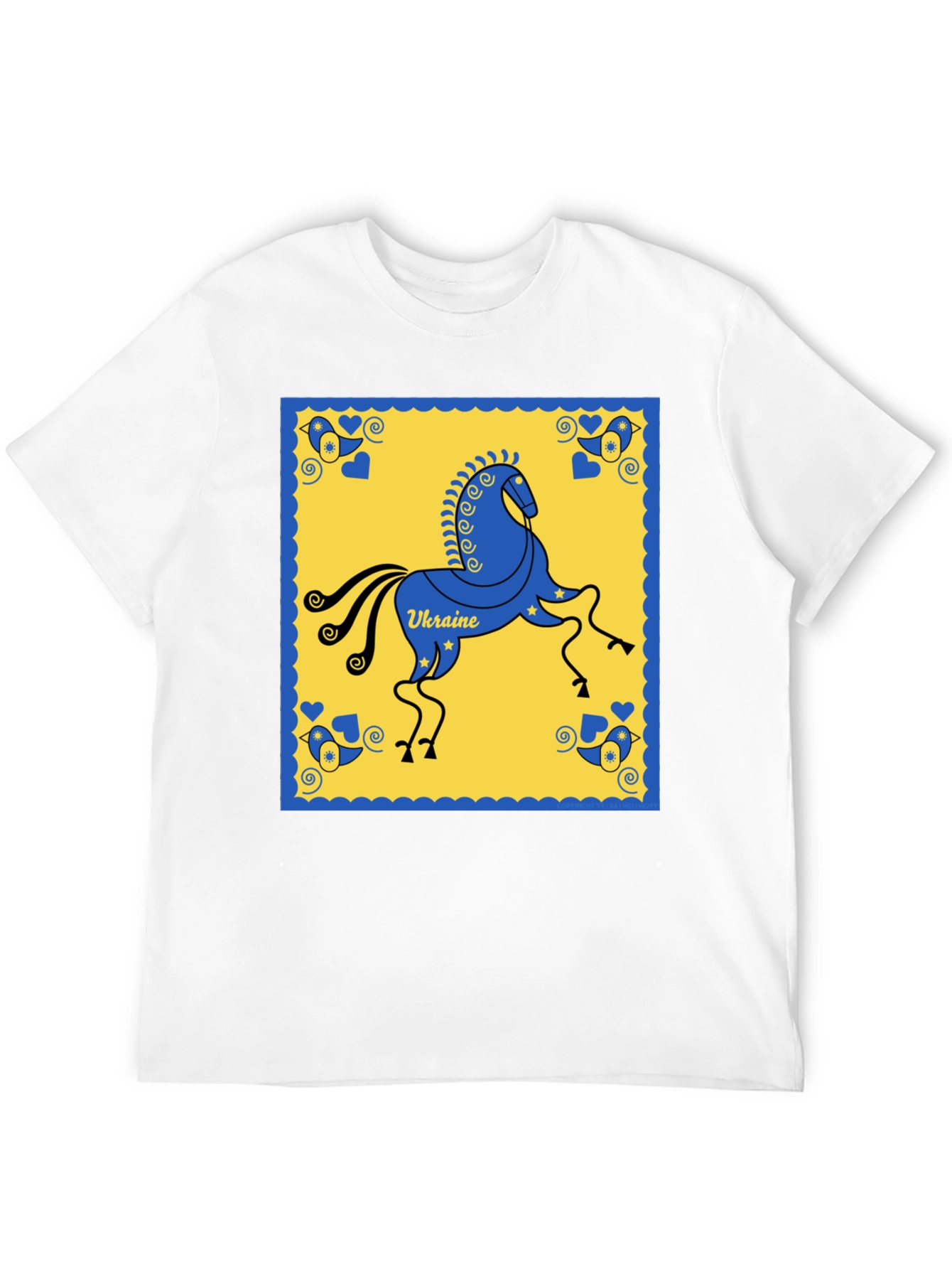 Ukraine Horse T-Shirt - Folk Art Inspired