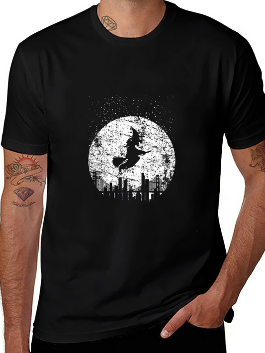 Witch Cityscape Moon Graphic Tee