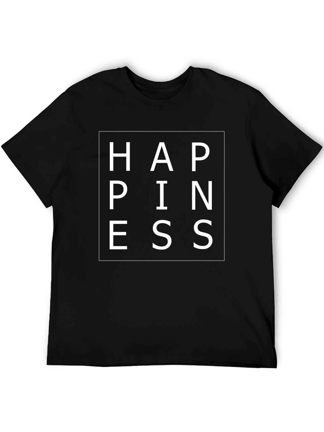 Happiness Graphic Tee - Stylish Black T-Shirt
