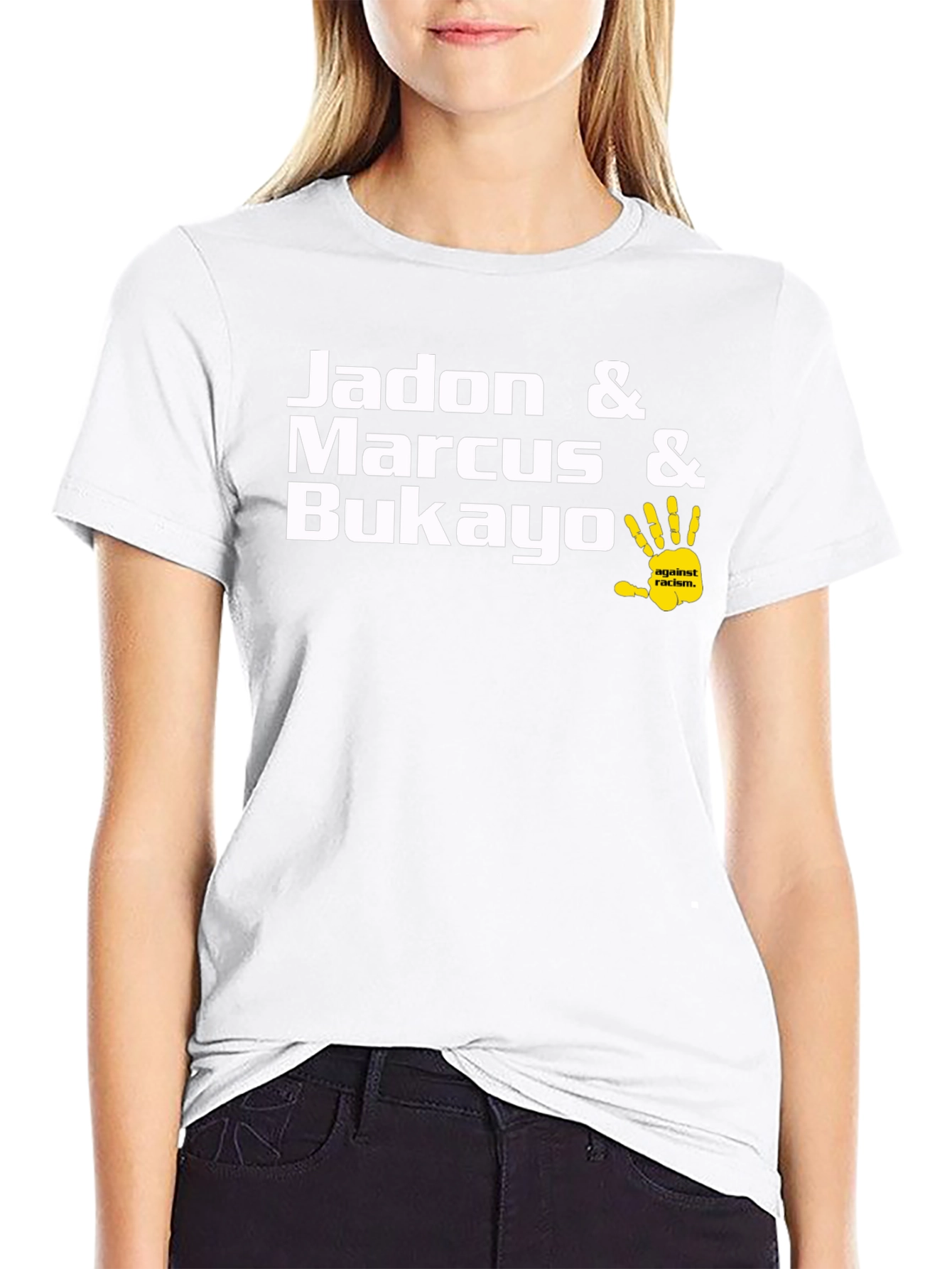 Jadon Marcus Bukayo Against Racism Black T-Shirt