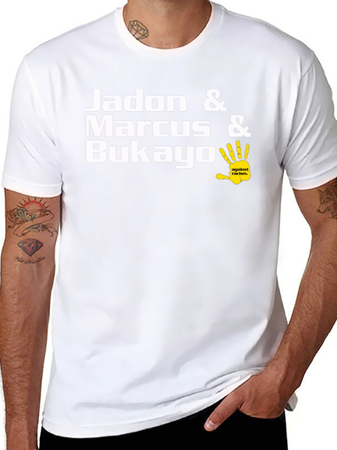Jadon Marcus Bukayo Against Racism Black T-Shirt