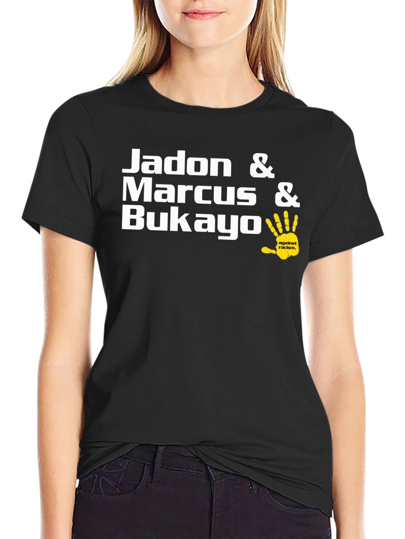 Jadon Marcus Bukayo Against Racism Black T-Shirt