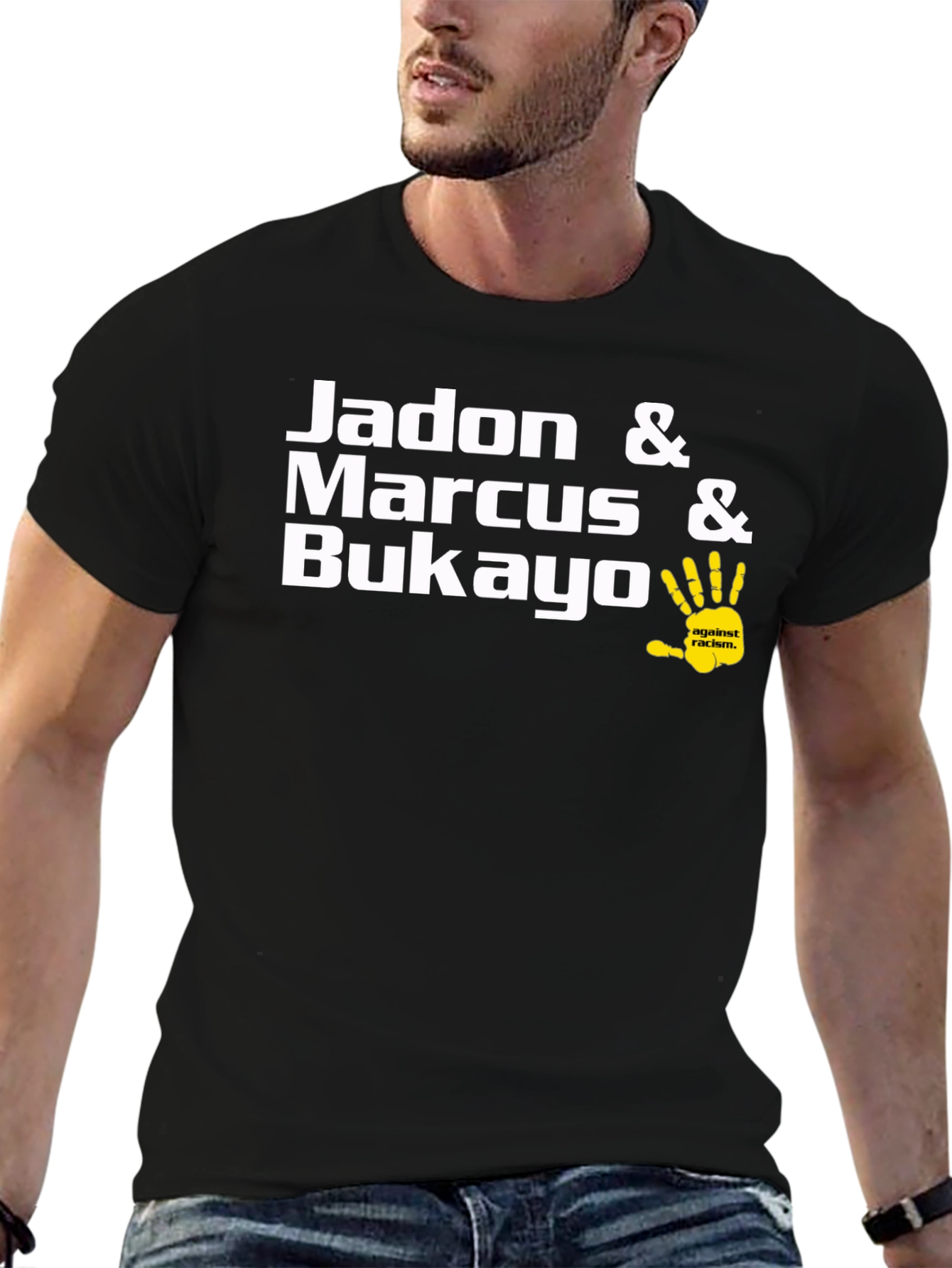 Jadon Marcus Bukayo Against Racism Black T-Shirt