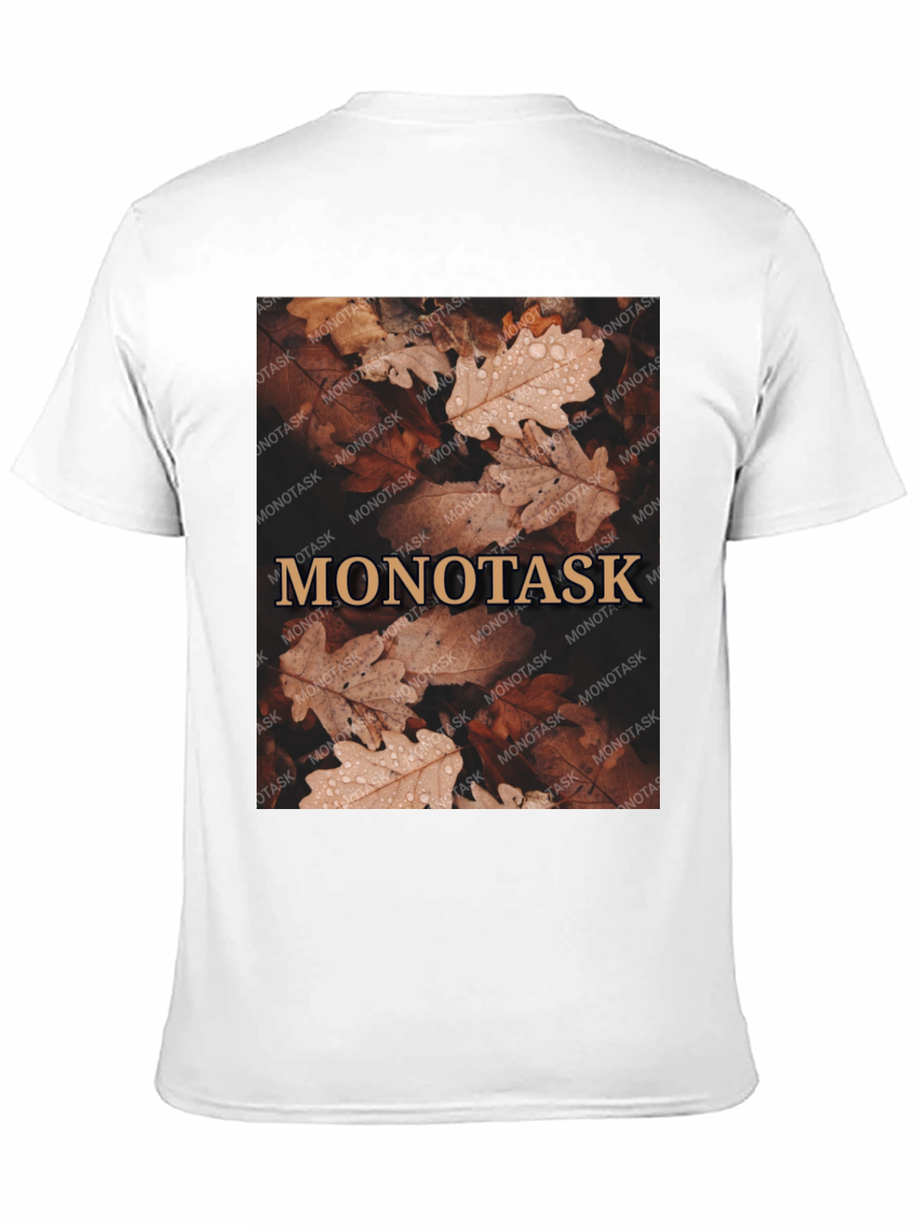 Monotask Autumn Leaves Graphic Tee - Black