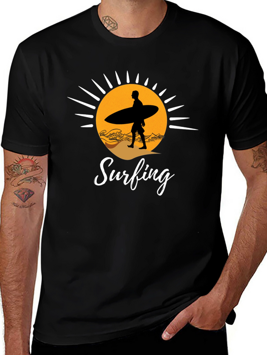 Surfing Silhouette Graphic T-Shirt