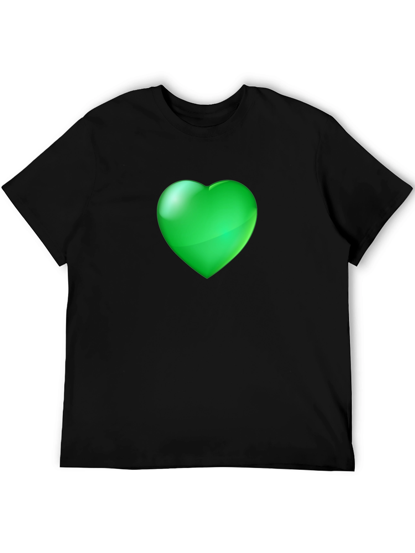 Green Heart Graphic Black Tee