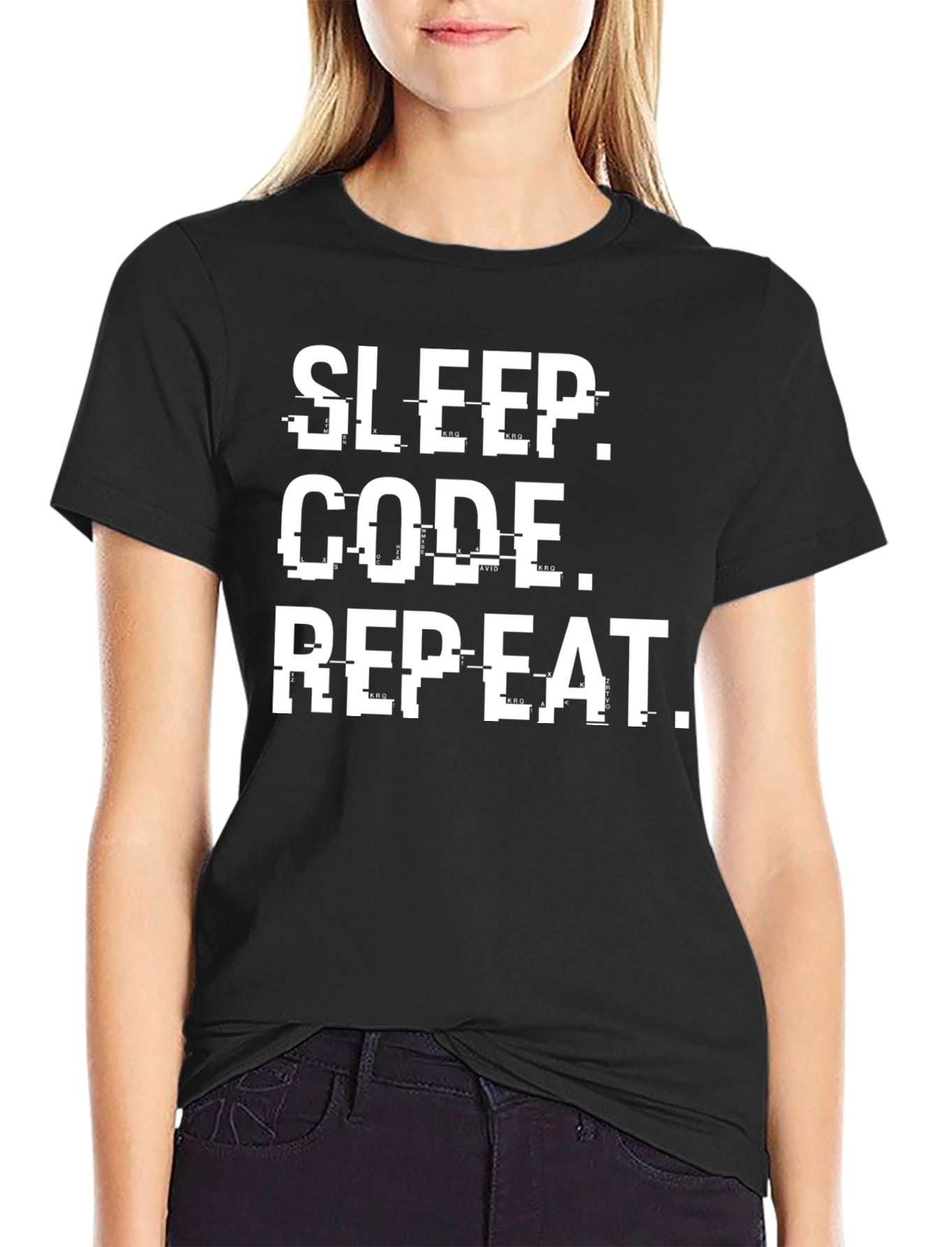 Sleep Code Repeat Graphic Tee - Programmer T-Shirt