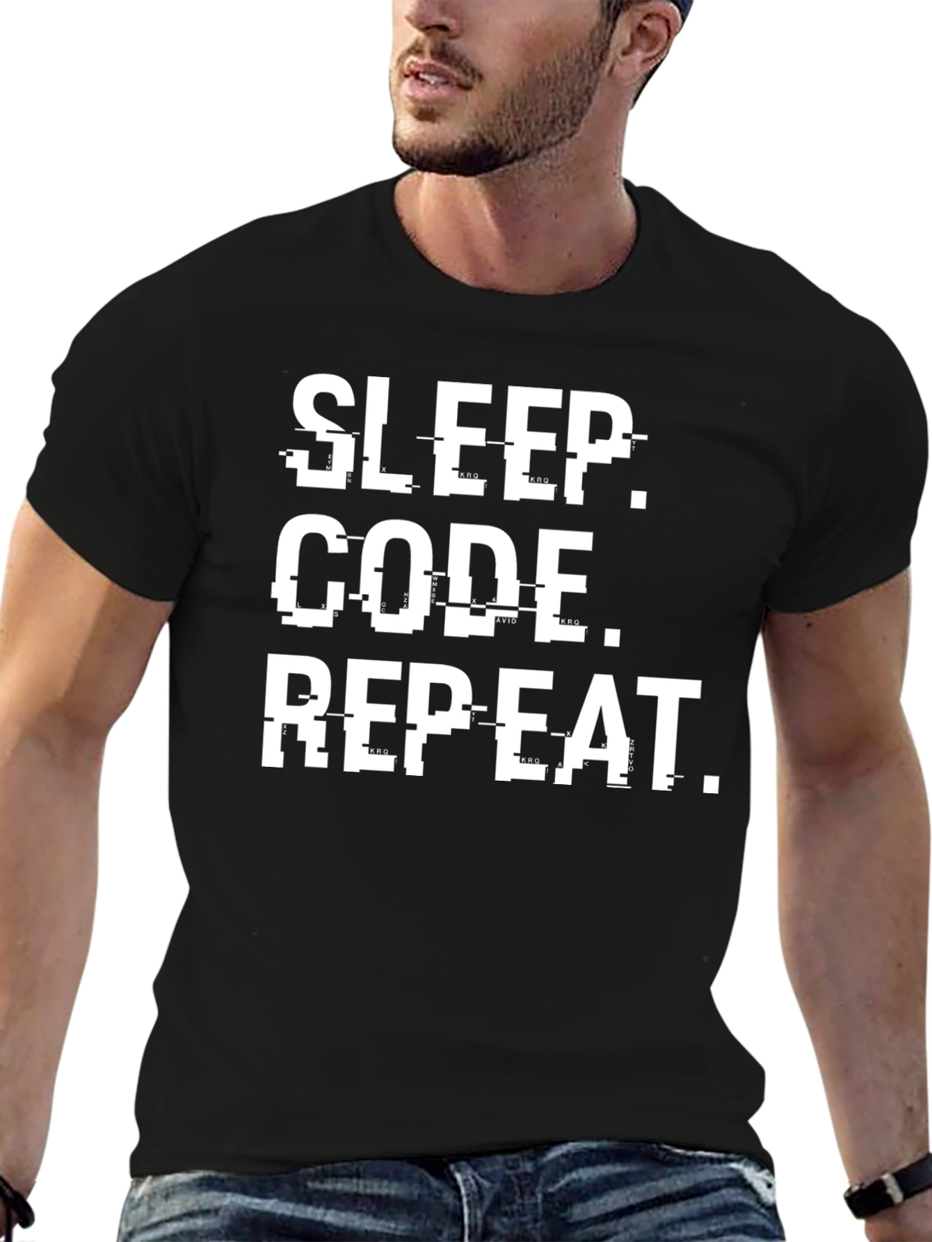 Sleep Code Repeat Graphic Tee - Programmer T-Shirt