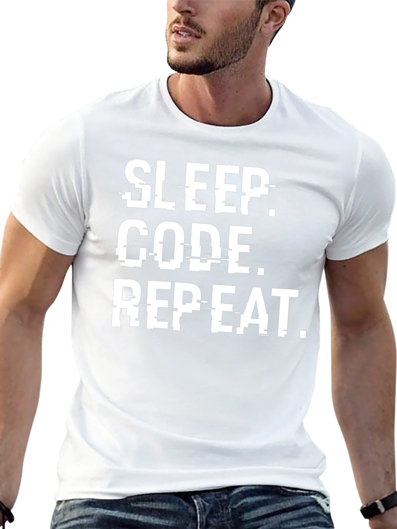 Sleep Code Repeat Graphic Tee - Programmer T-Shirt