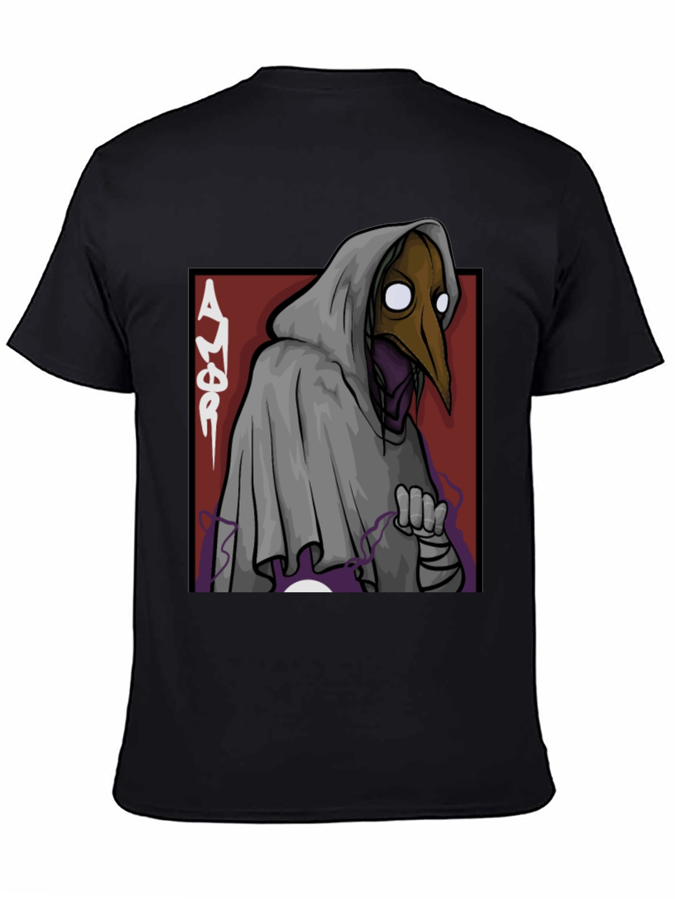 Plague Doctor Graphic Tee - Black Cotton T-Shirt