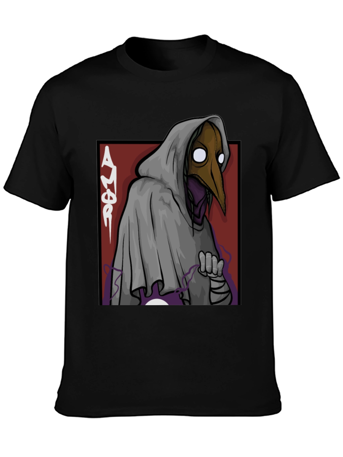 Plague Doctor Graphic Tee - Black Cotton T-Shirt