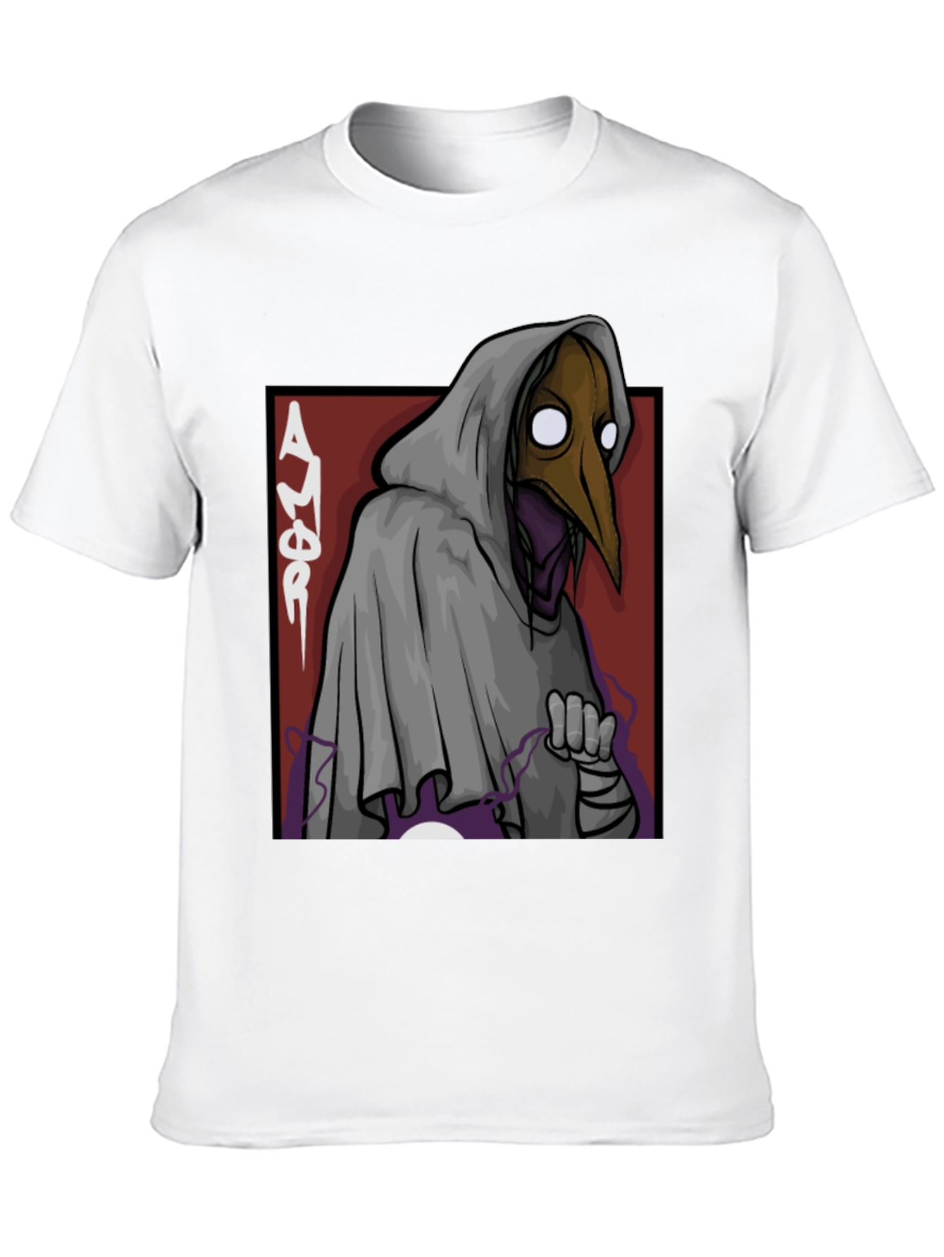 Plague Doctor Graphic Tee - Black Cotton T-Shirt