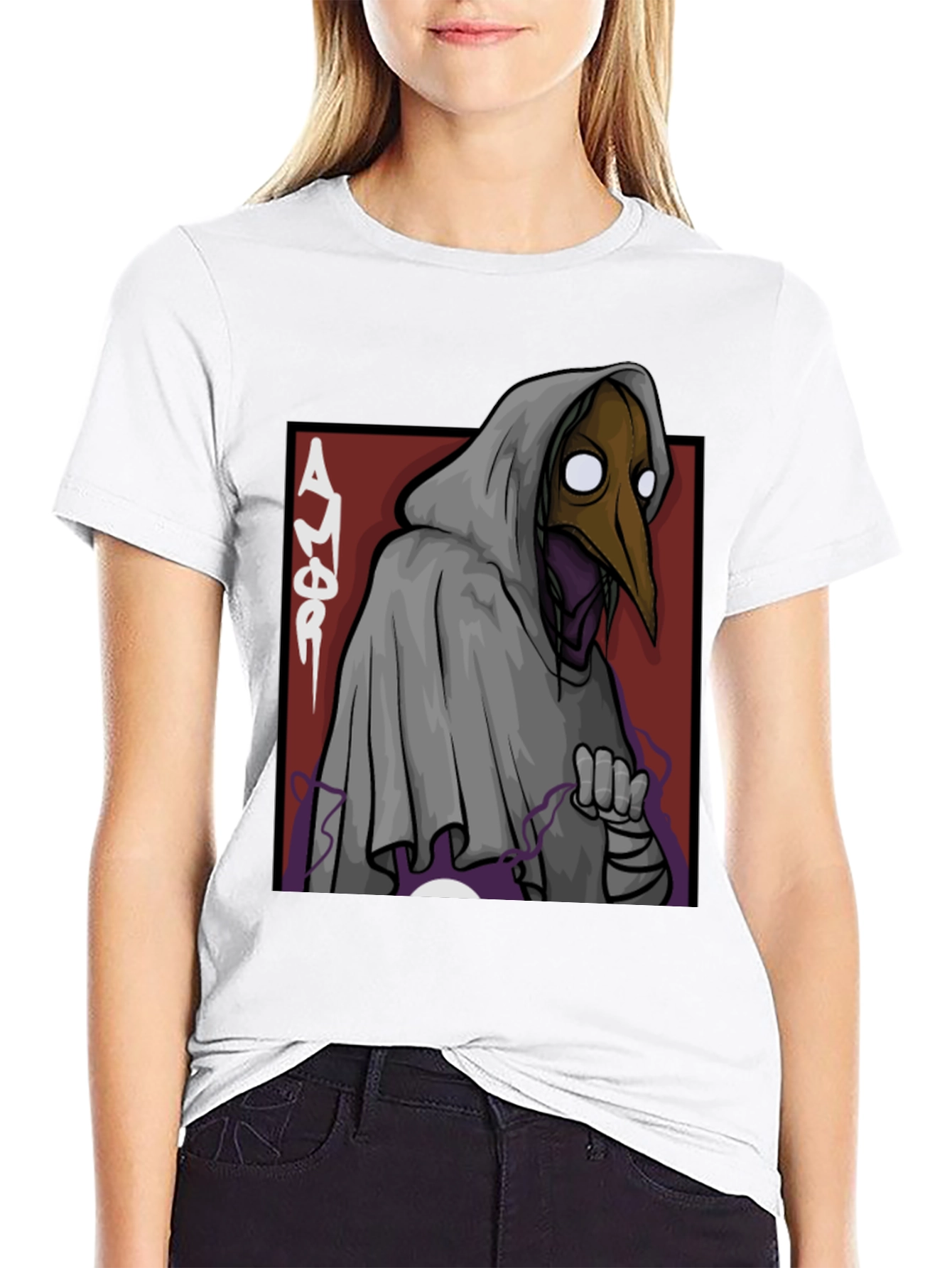 Plague Doctor Graphic Tee - Black Cotton T-Shirt
