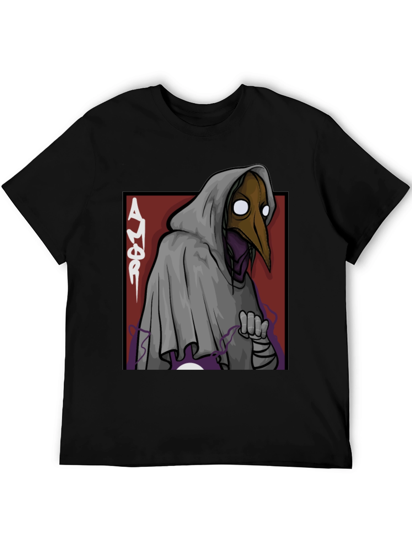 Plague Doctor Graphic Tee - Black Cotton T-Shirt