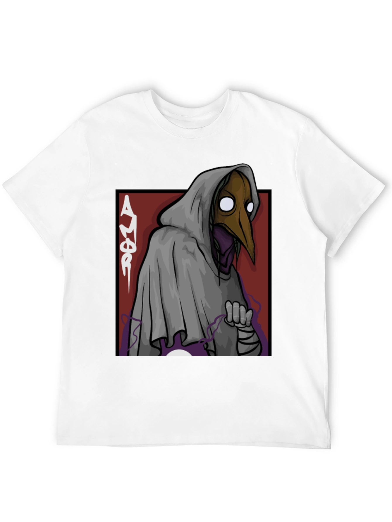 Plague Doctor Graphic Tee - Black Cotton T-Shirt