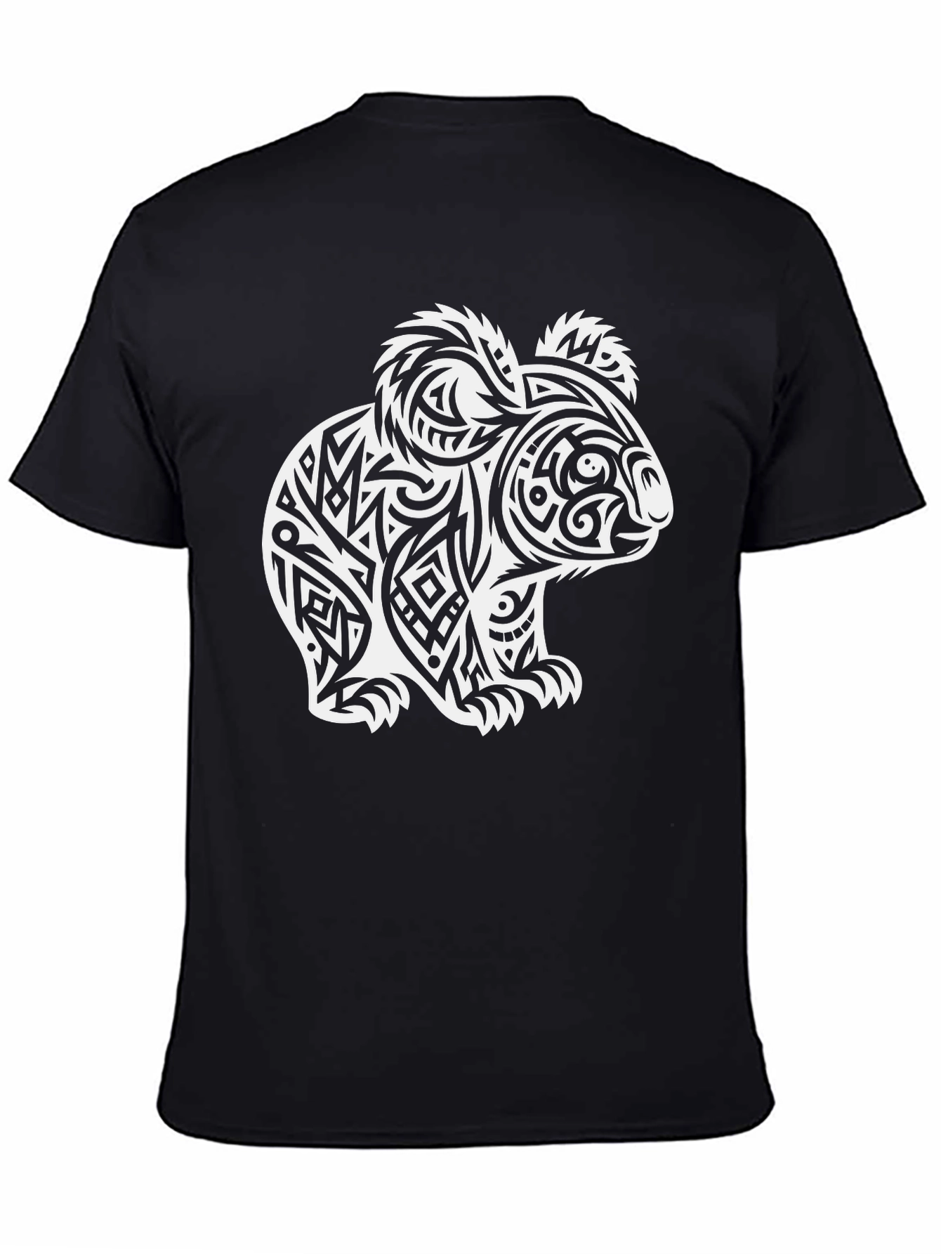 Tribal Koala Bear Black T-Shirt
