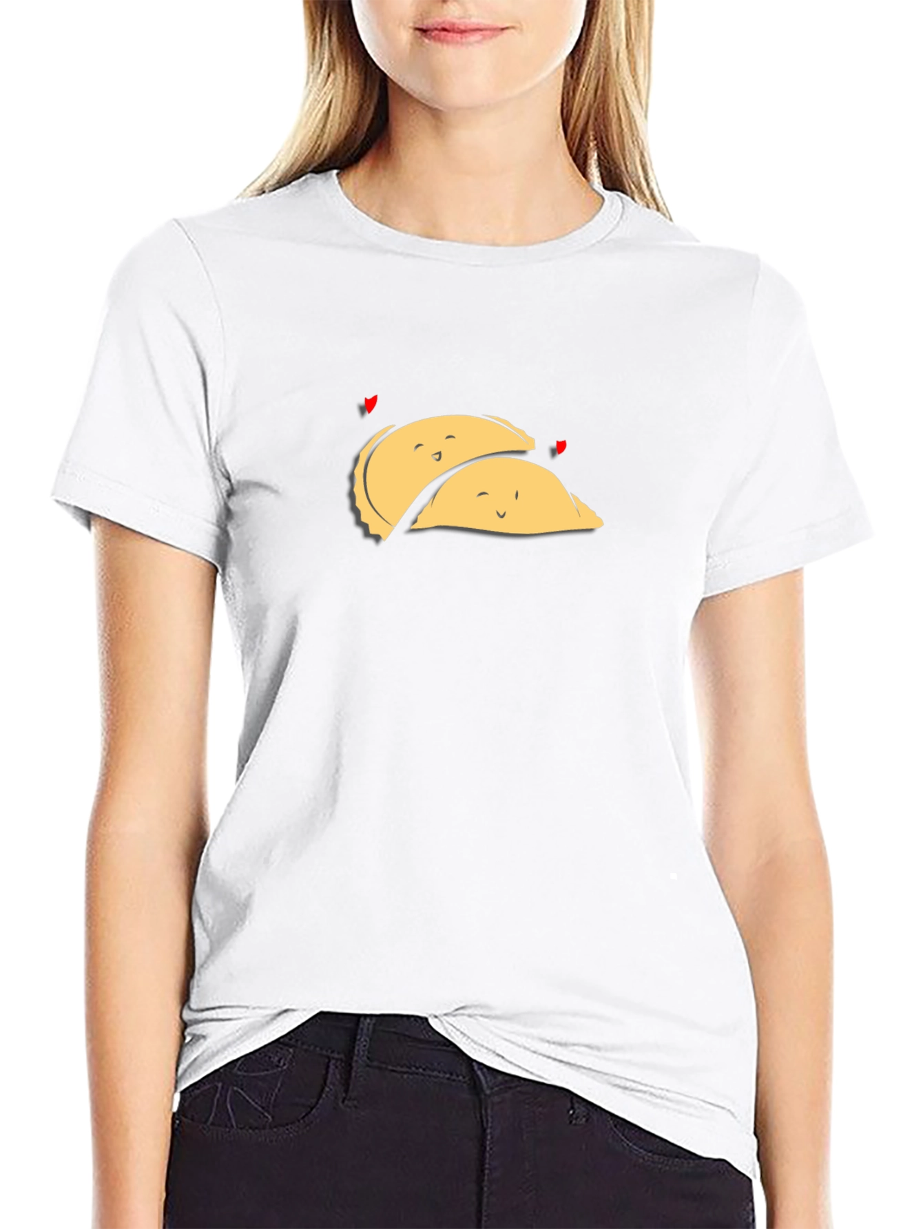 Cute Dumpling Love Black T-Shirt