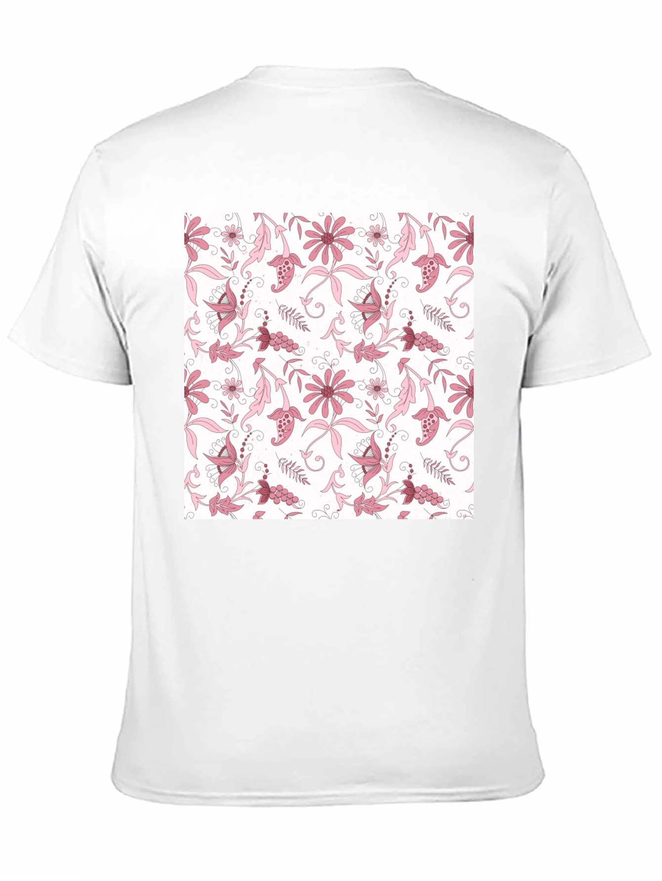 Floral Print Black Cotton T-Shirt