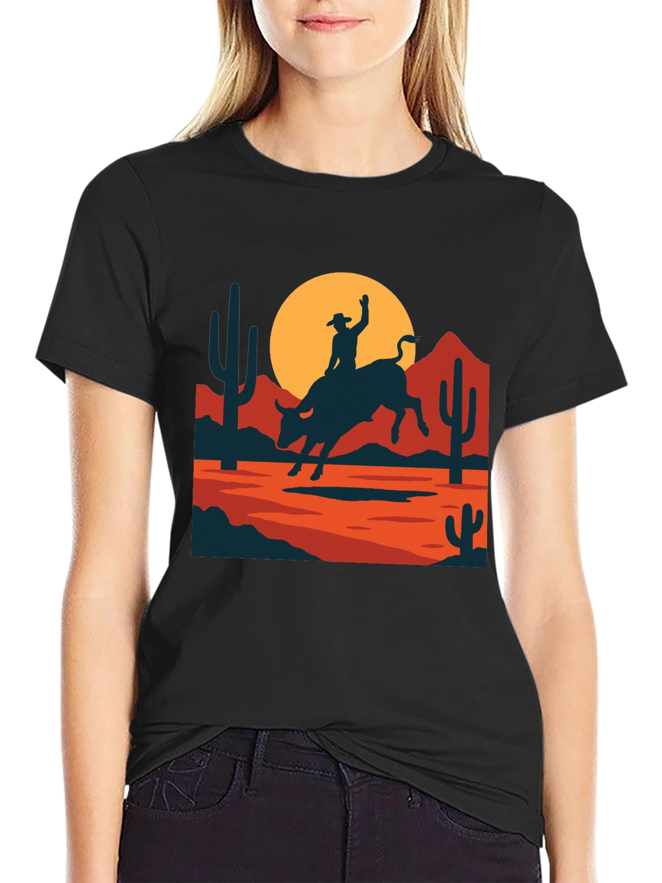 Retro Rodeo Graphic Tee - Western Style Shirt