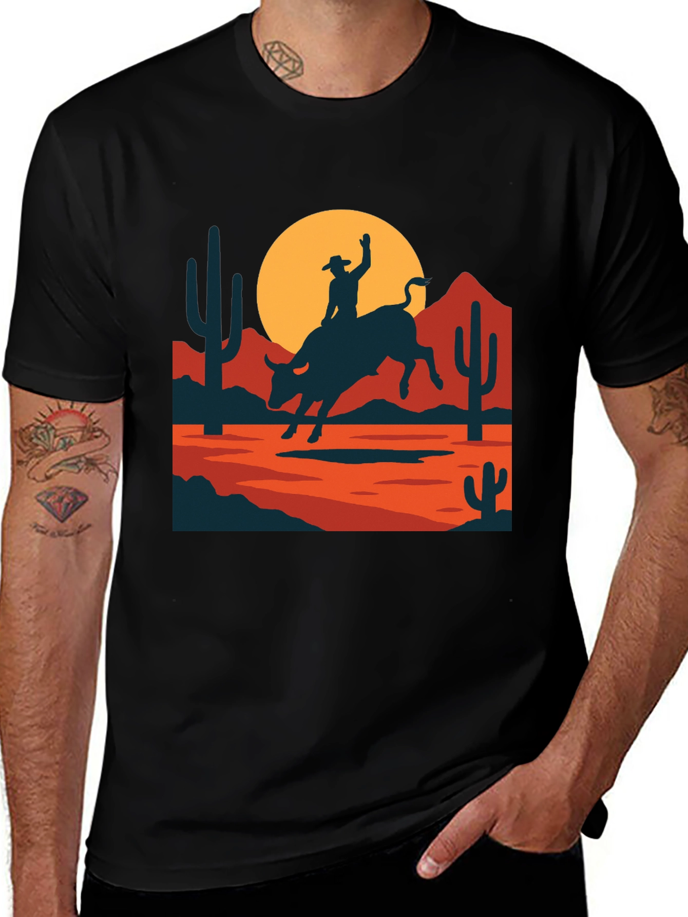 Retro Rodeo Graphic Tee - Western Style Shirt