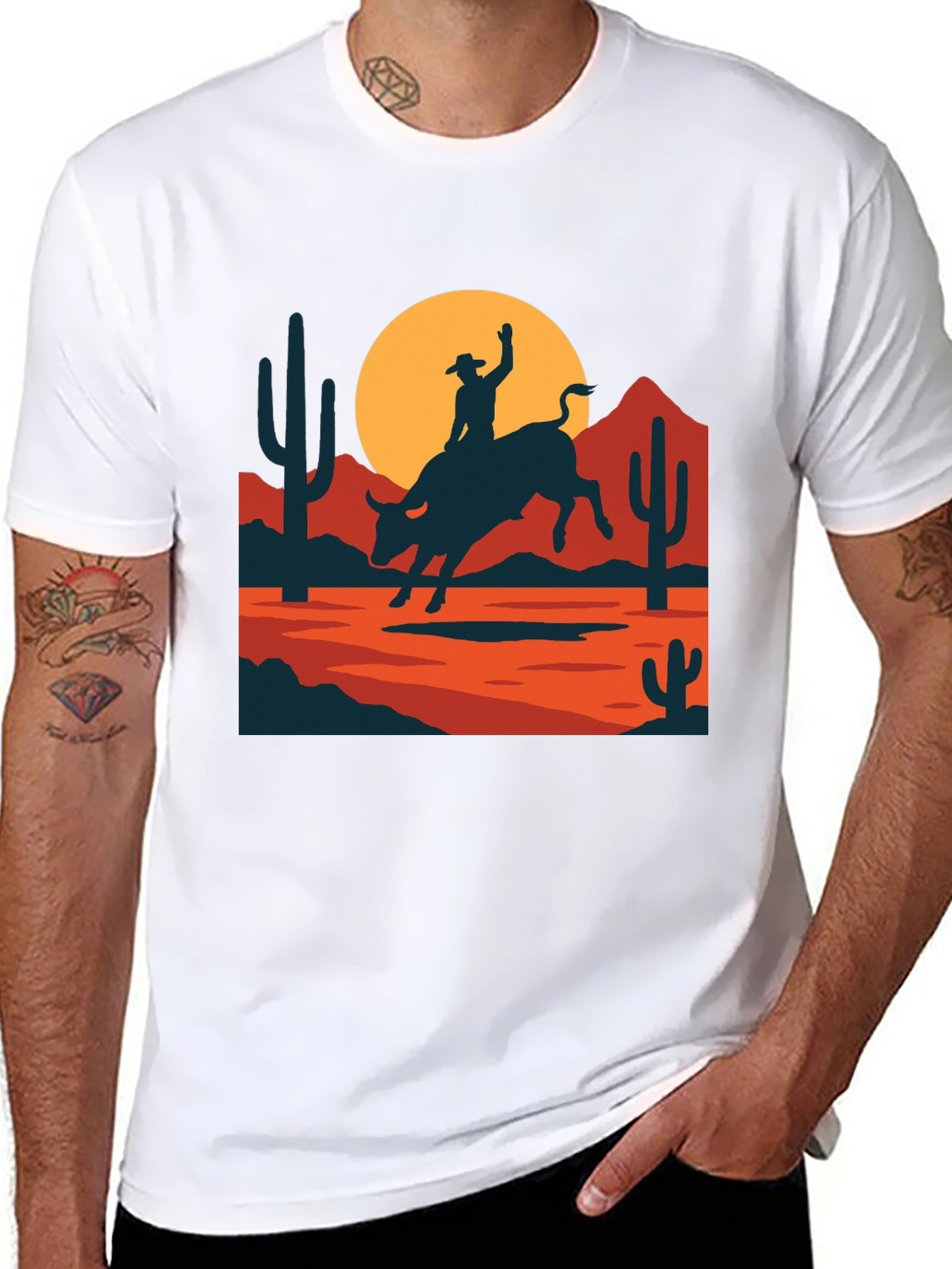Retro Rodeo Graphic Tee - Western Style Shirt