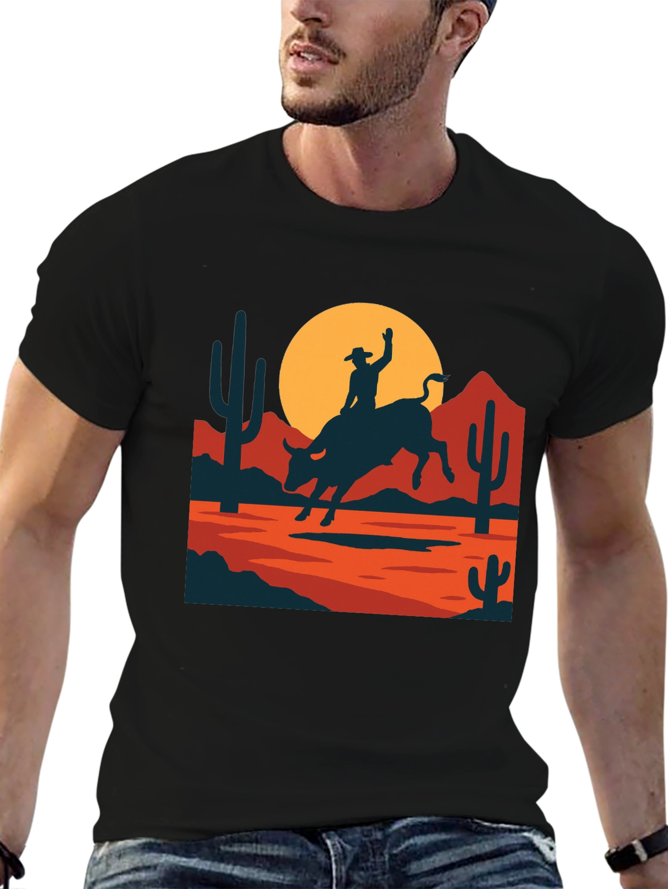 Retro Rodeo Graphic Tee - Western Style Shirt