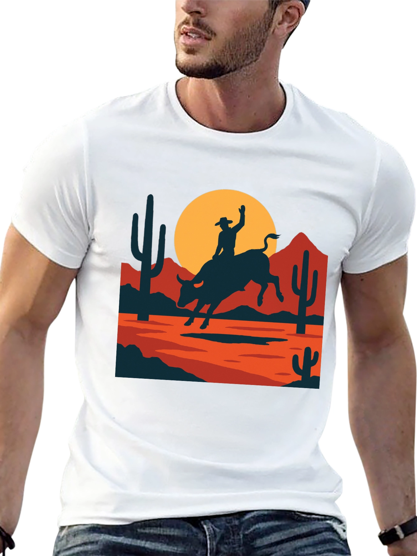 Retro Rodeo Graphic Tee - Western Style Shirt