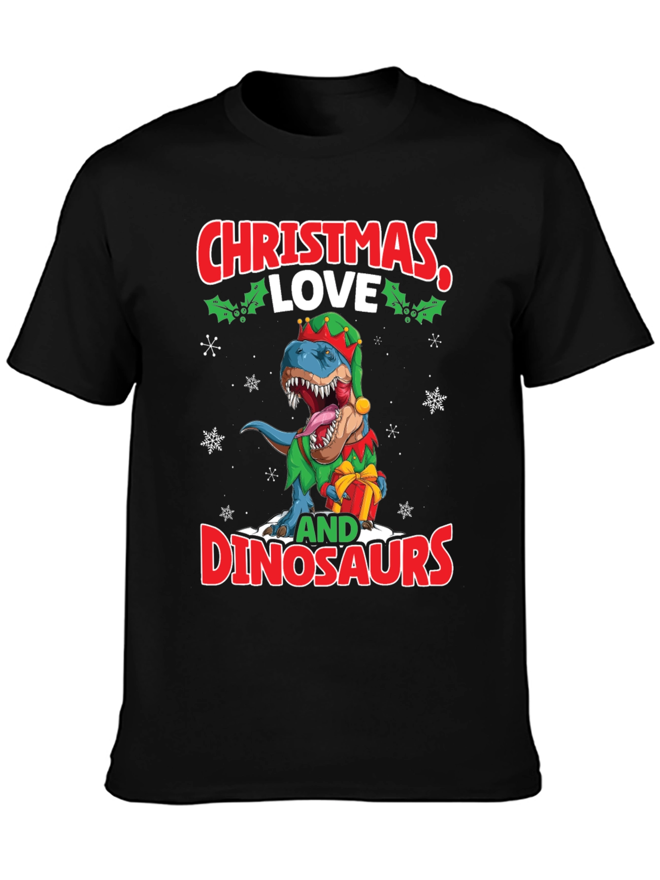 Christmas Love and Dinosaurs T-Shirt
