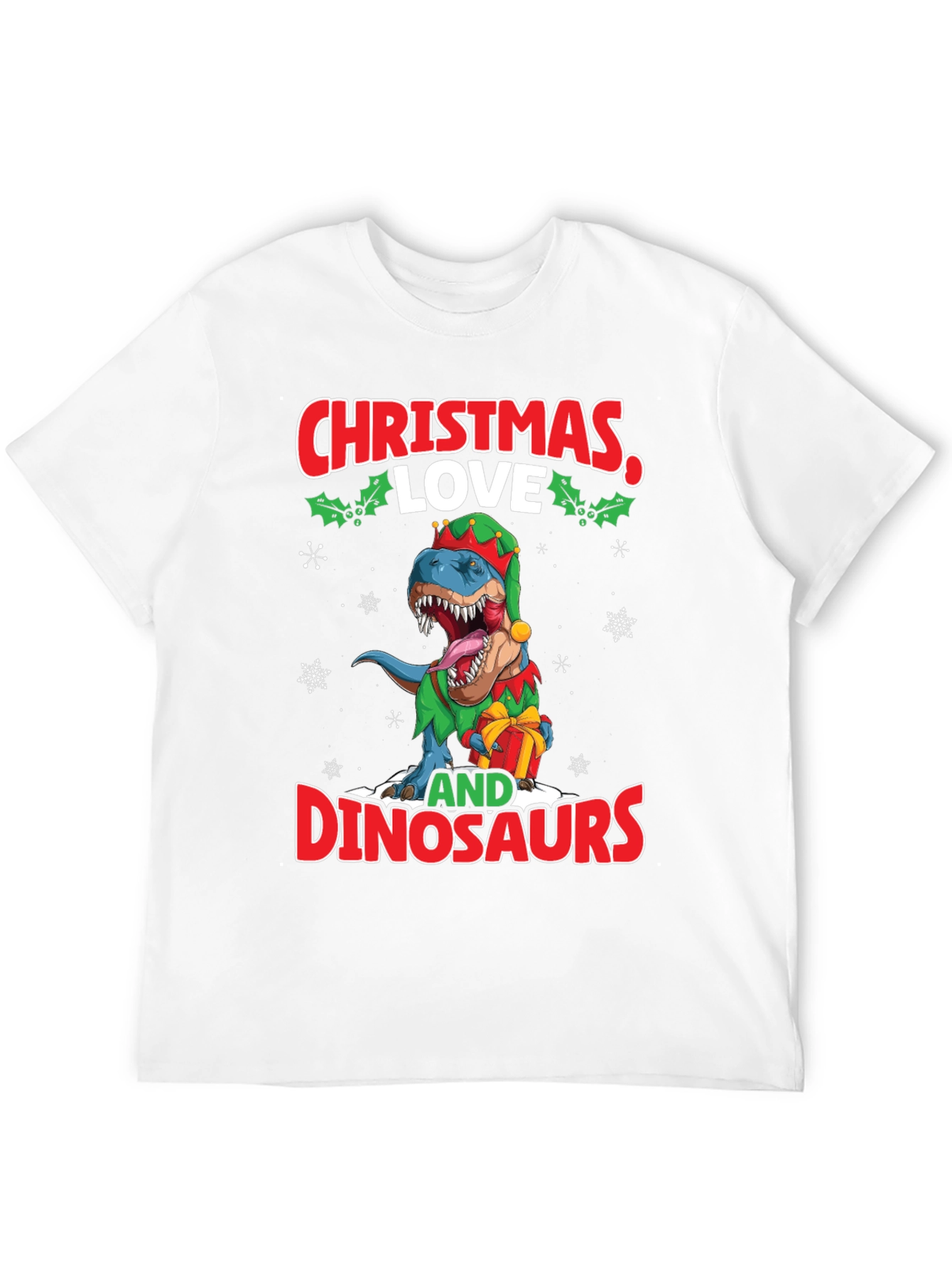 Christmas Love and Dinosaurs T-Shirt