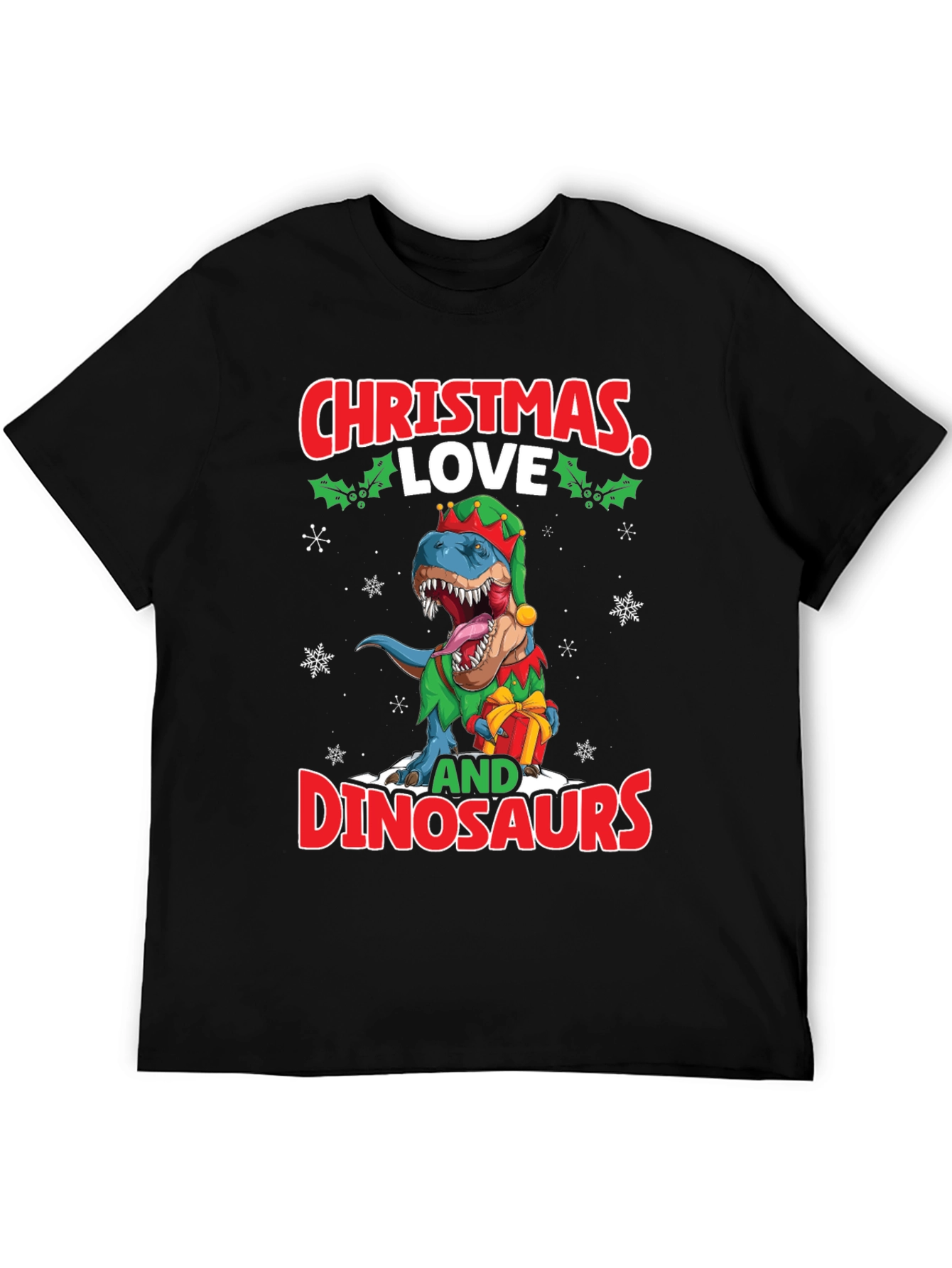 Christmas Love and Dinosaurs T-Shirt