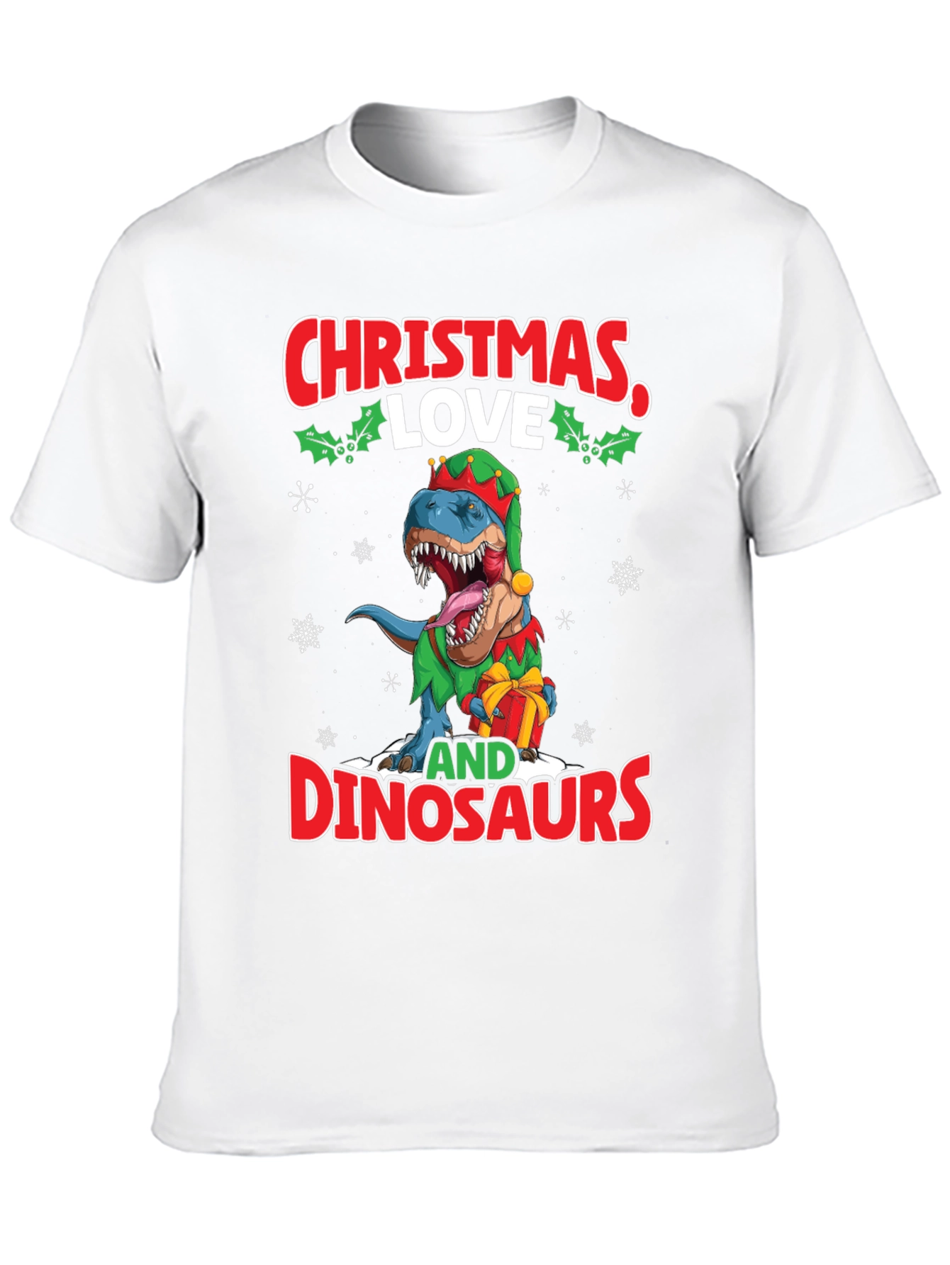 Christmas Love and Dinosaurs T-Shirt