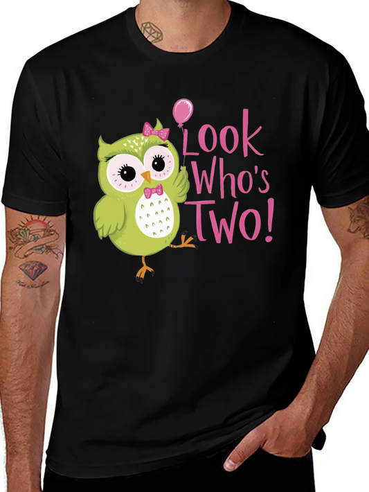 Cute Owl 2nd Birthday T-Shirt - Look Whos Two!