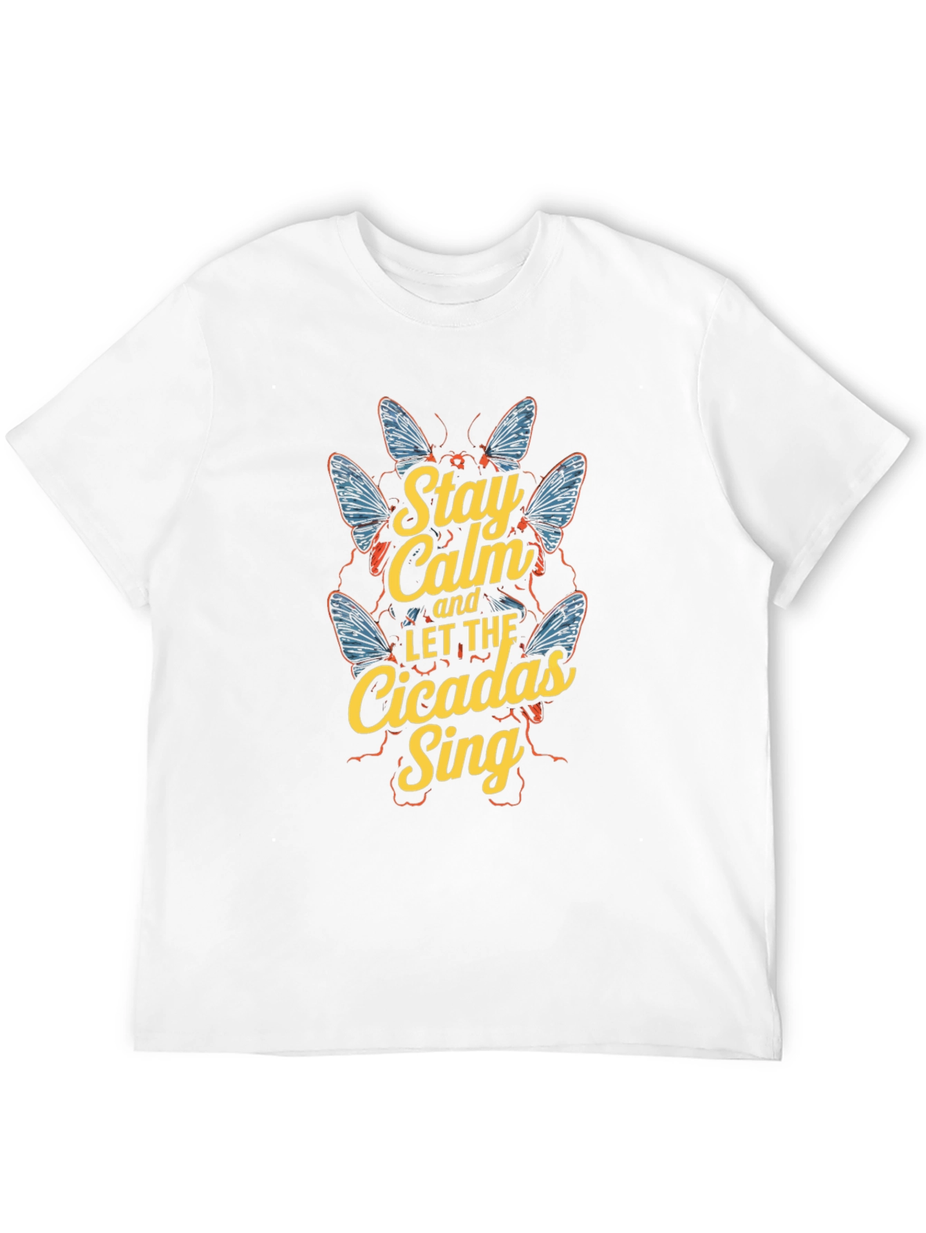 Stay Calm Cicadas Sing Black Graphic Tee