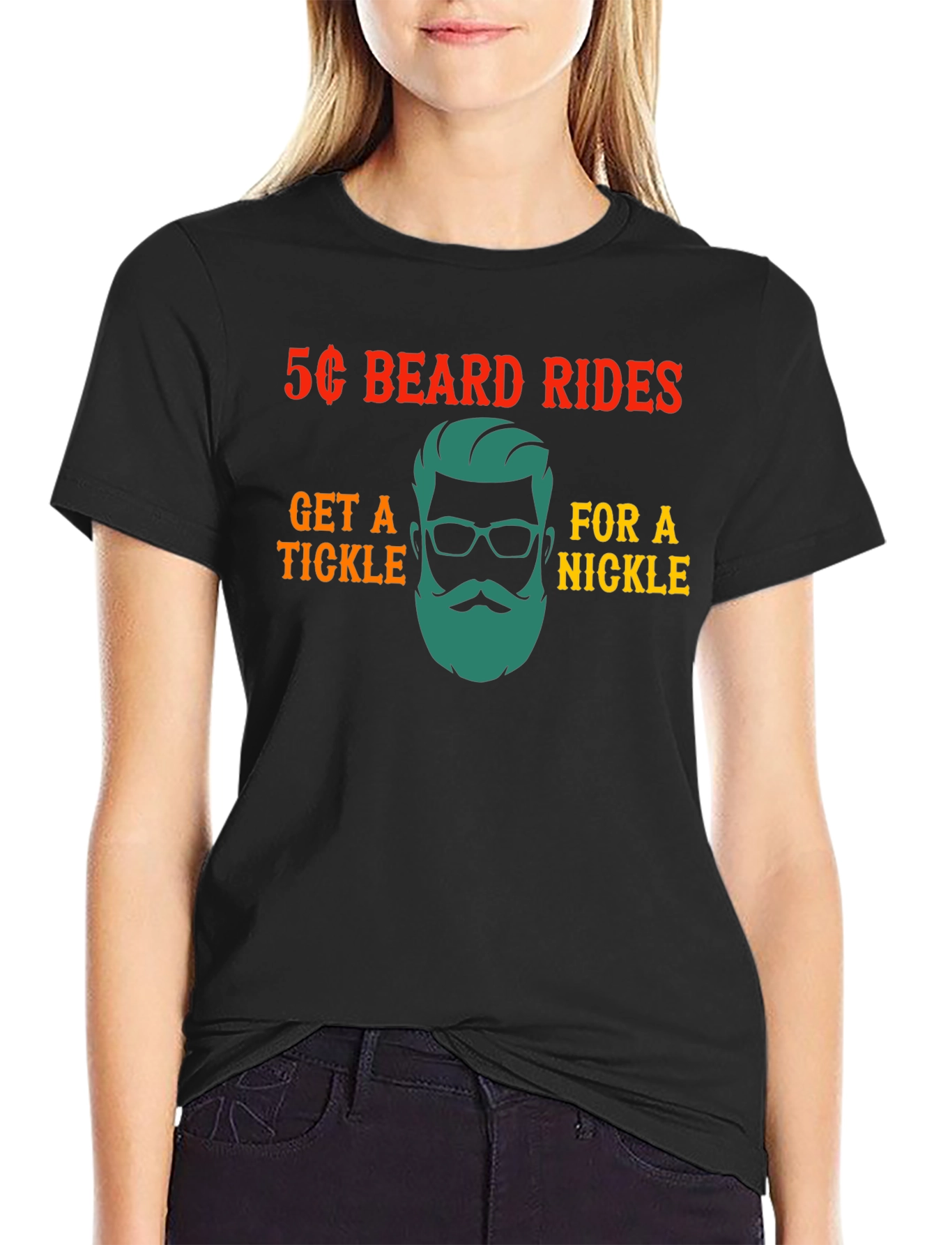 5 Cent Beard Rides Funny Graphic T-Shirt