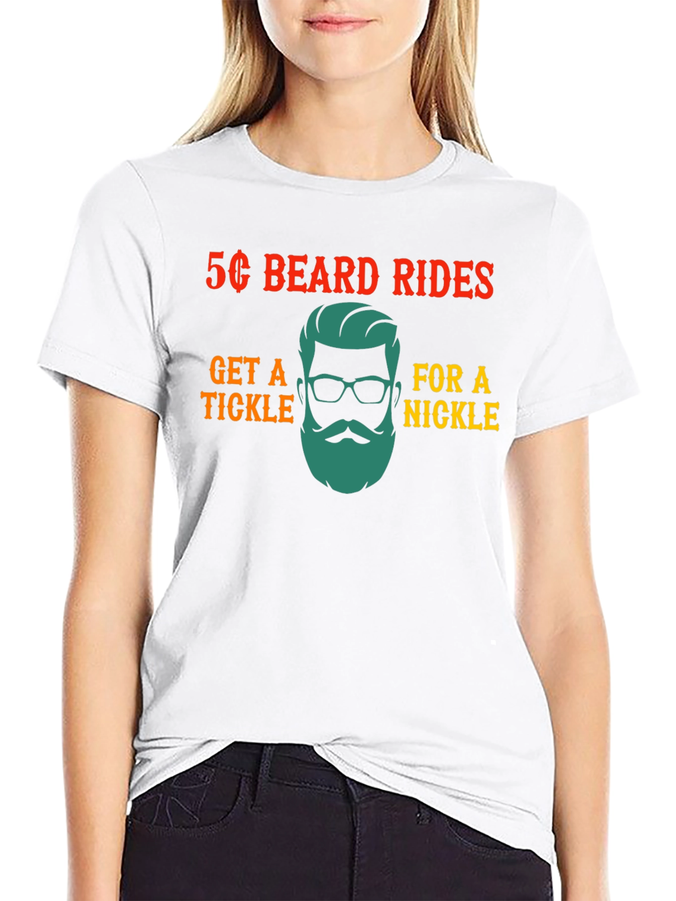 5 Cent Beard Rides Funny Graphic T-Shirt
