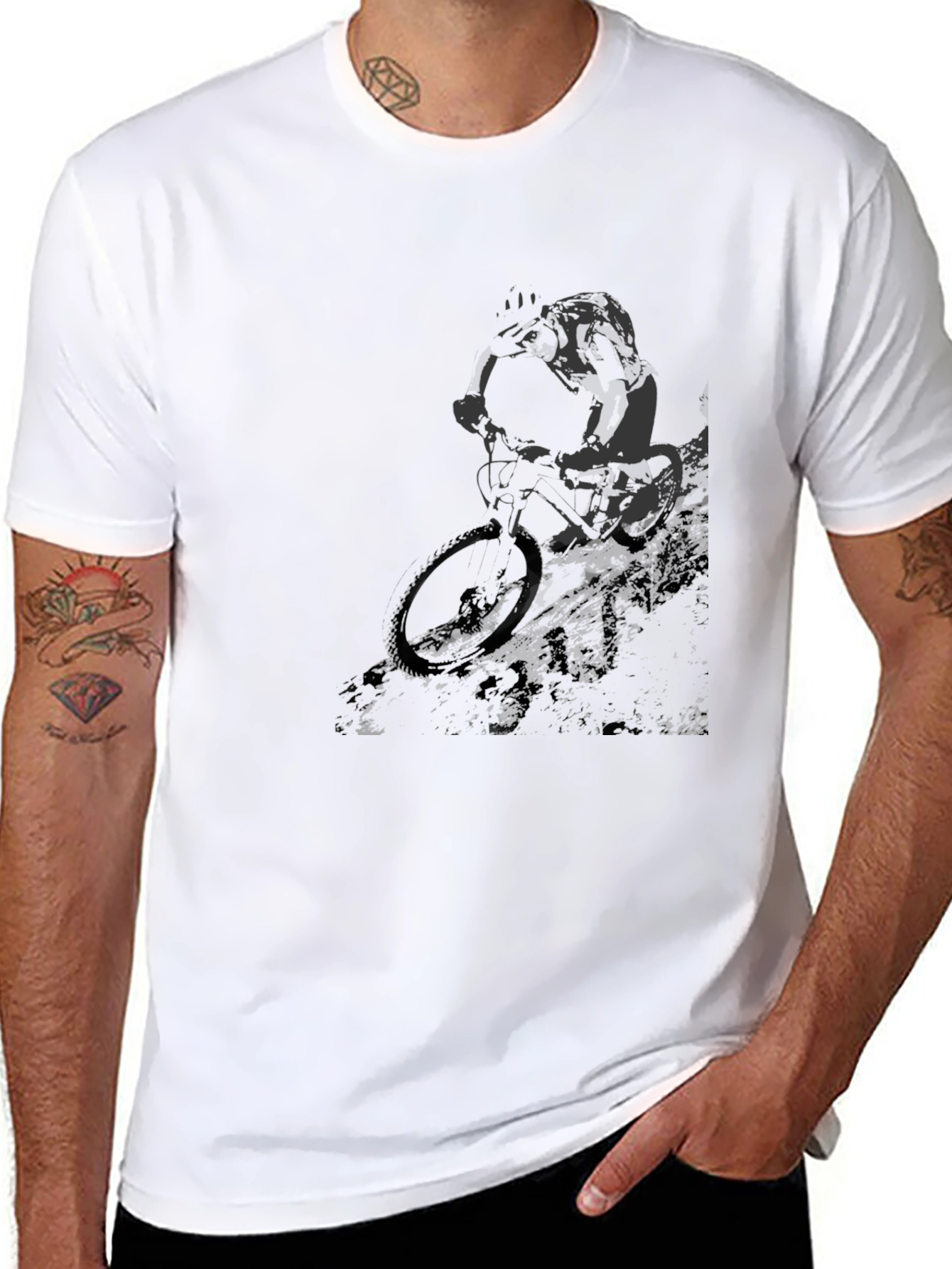 Mountain Biker Graphic T-Shirt - Black