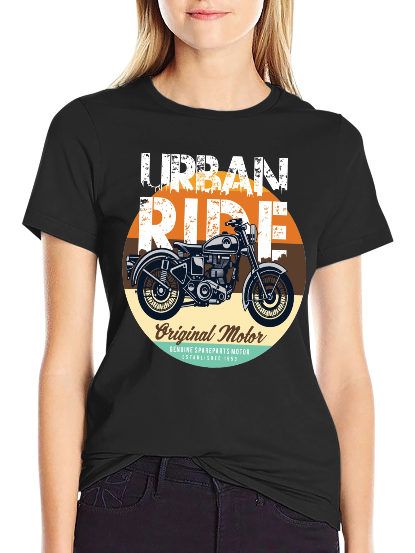 Urban Ride Motorcycle Graphic T-Shirt