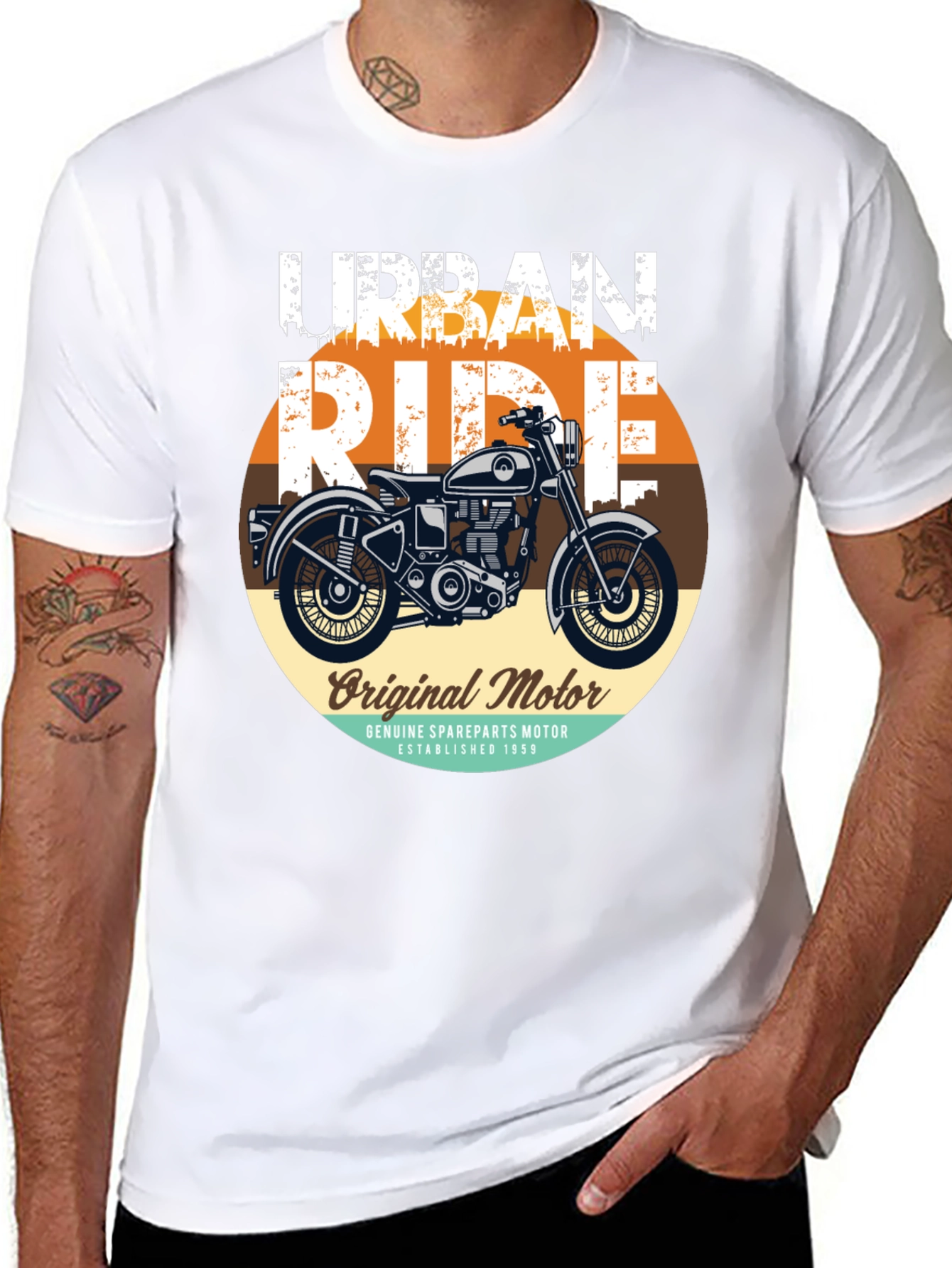 Urban Ride Motorcycle Graphic T-Shirt