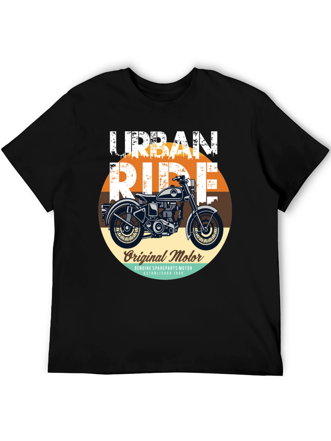 Urban Ride Motorcycle Graphic T-Shirt