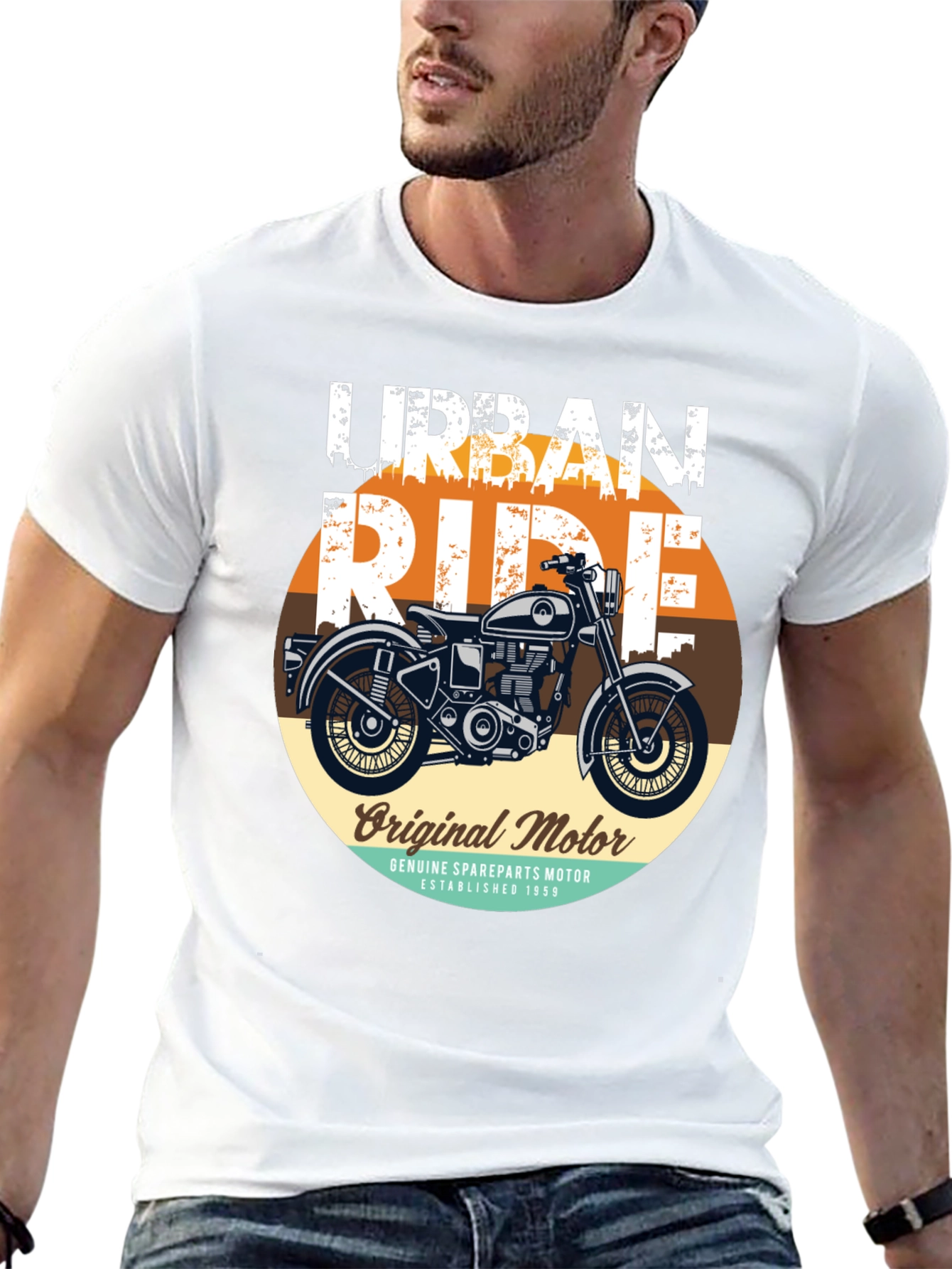 Urban Ride Motorcycle Graphic T-Shirt