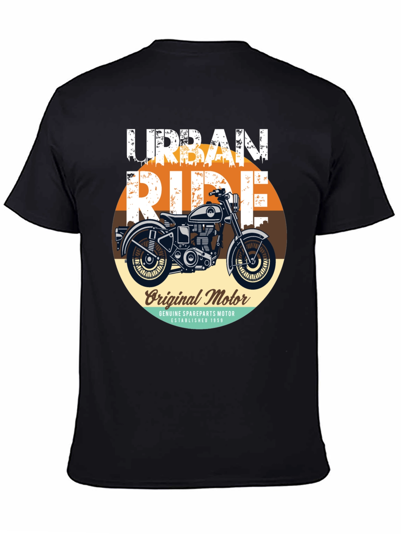 Urban Ride Motorcycle Graphic T-Shirt