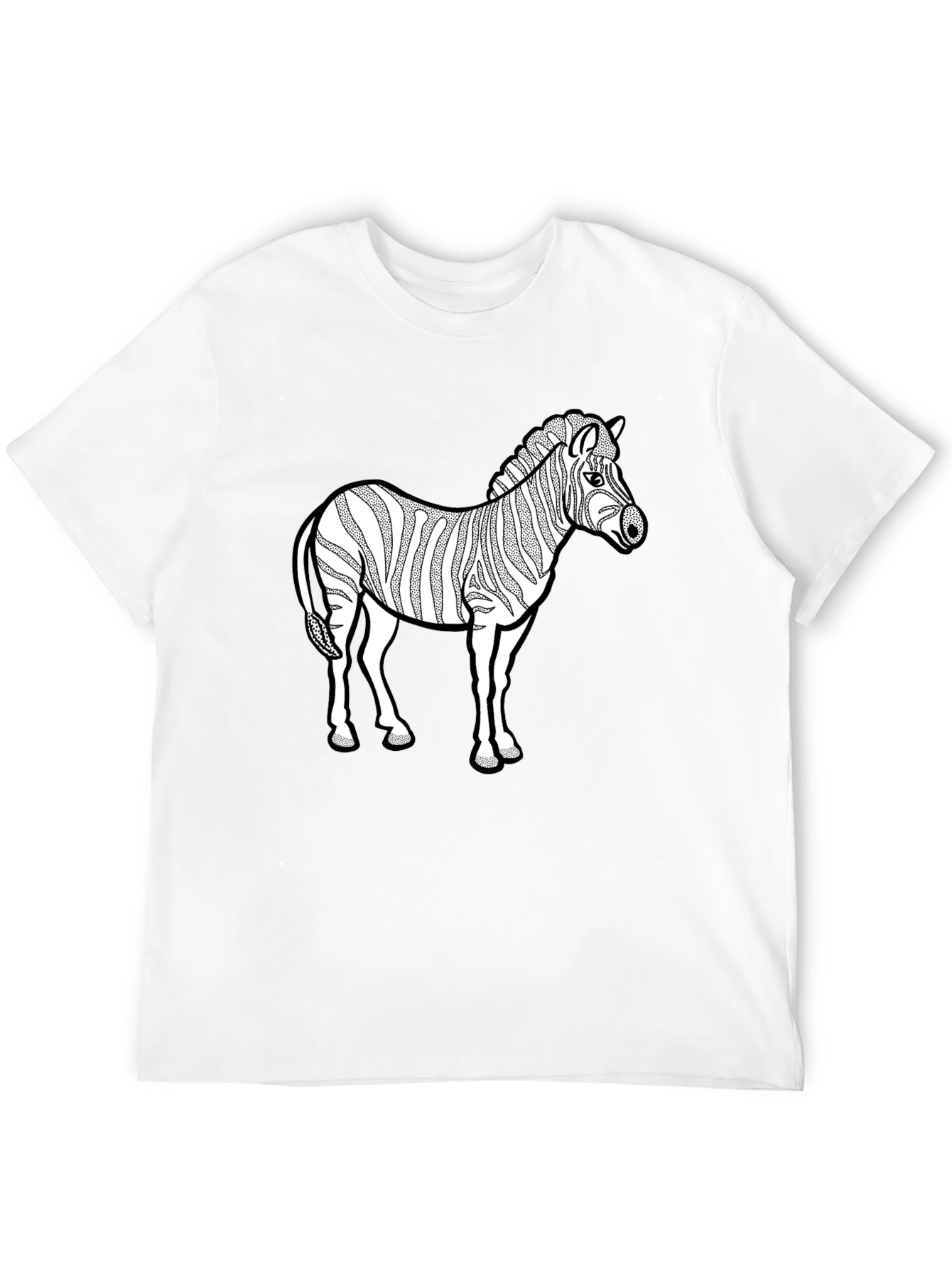 Zebra Graphic Print Black T-Shirt