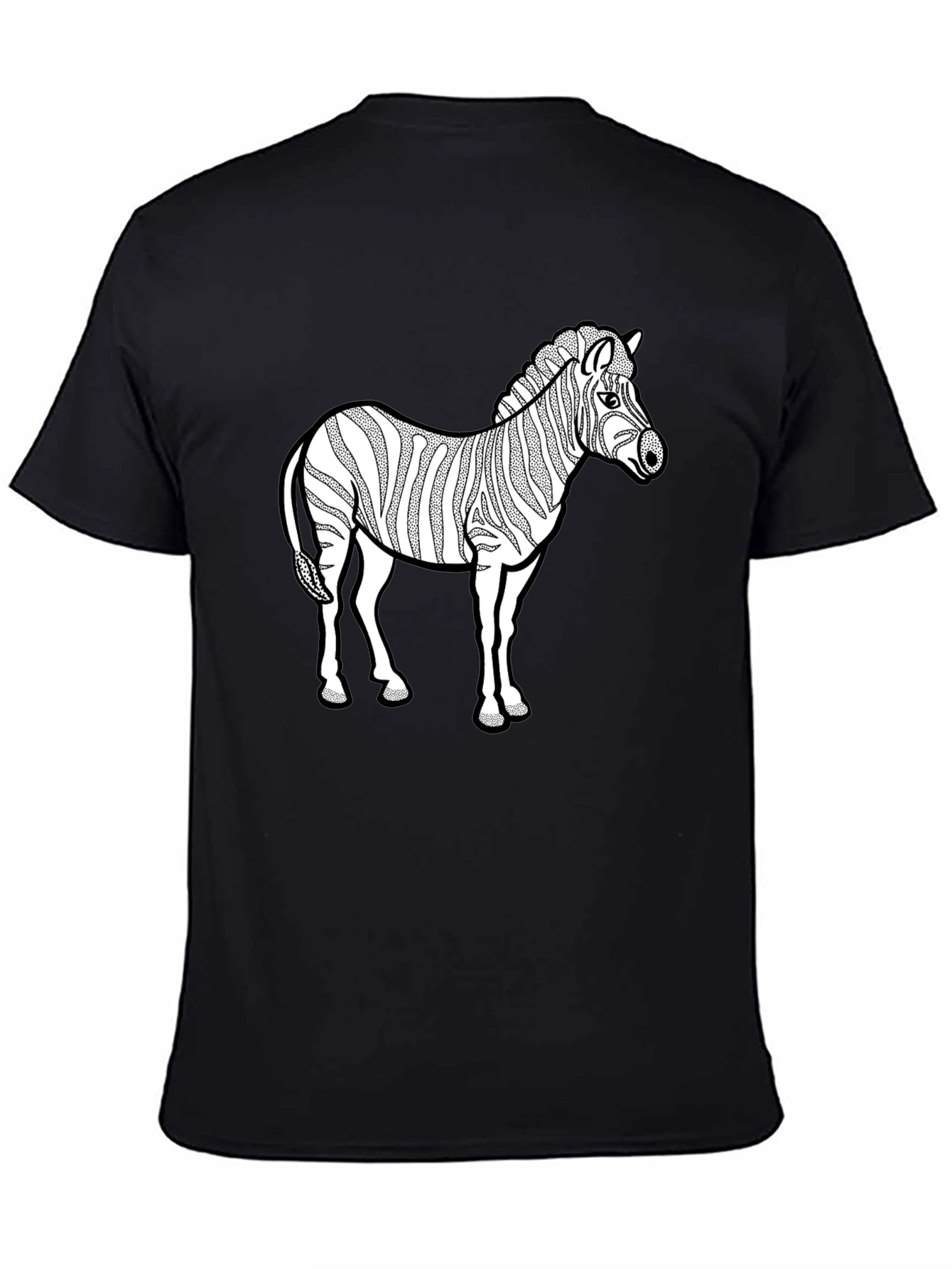 Zebra Graphic Print Black T-Shirt