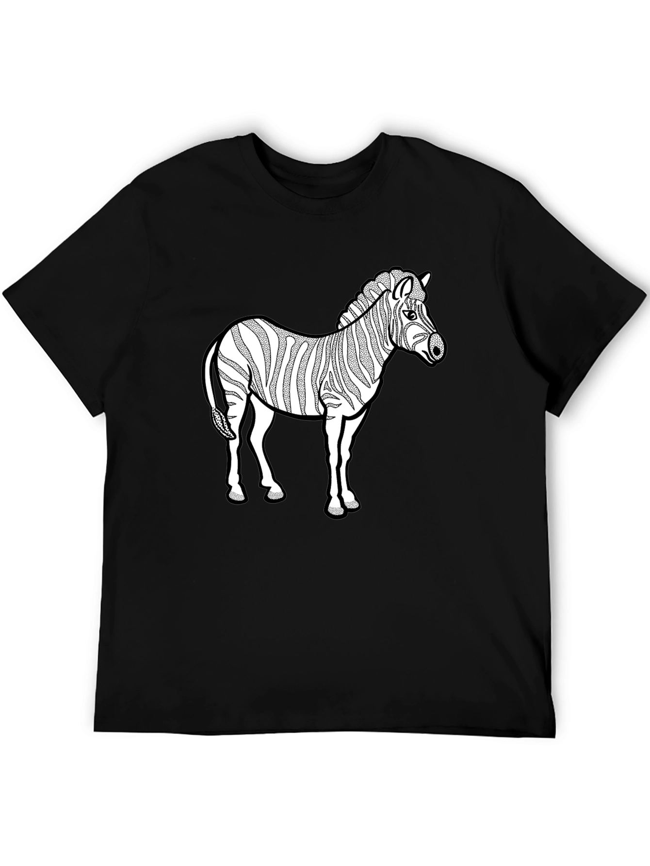 Zebra Graphic Print Black T-Shirt