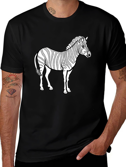 Zebra Graphic Print Black T-Shirt